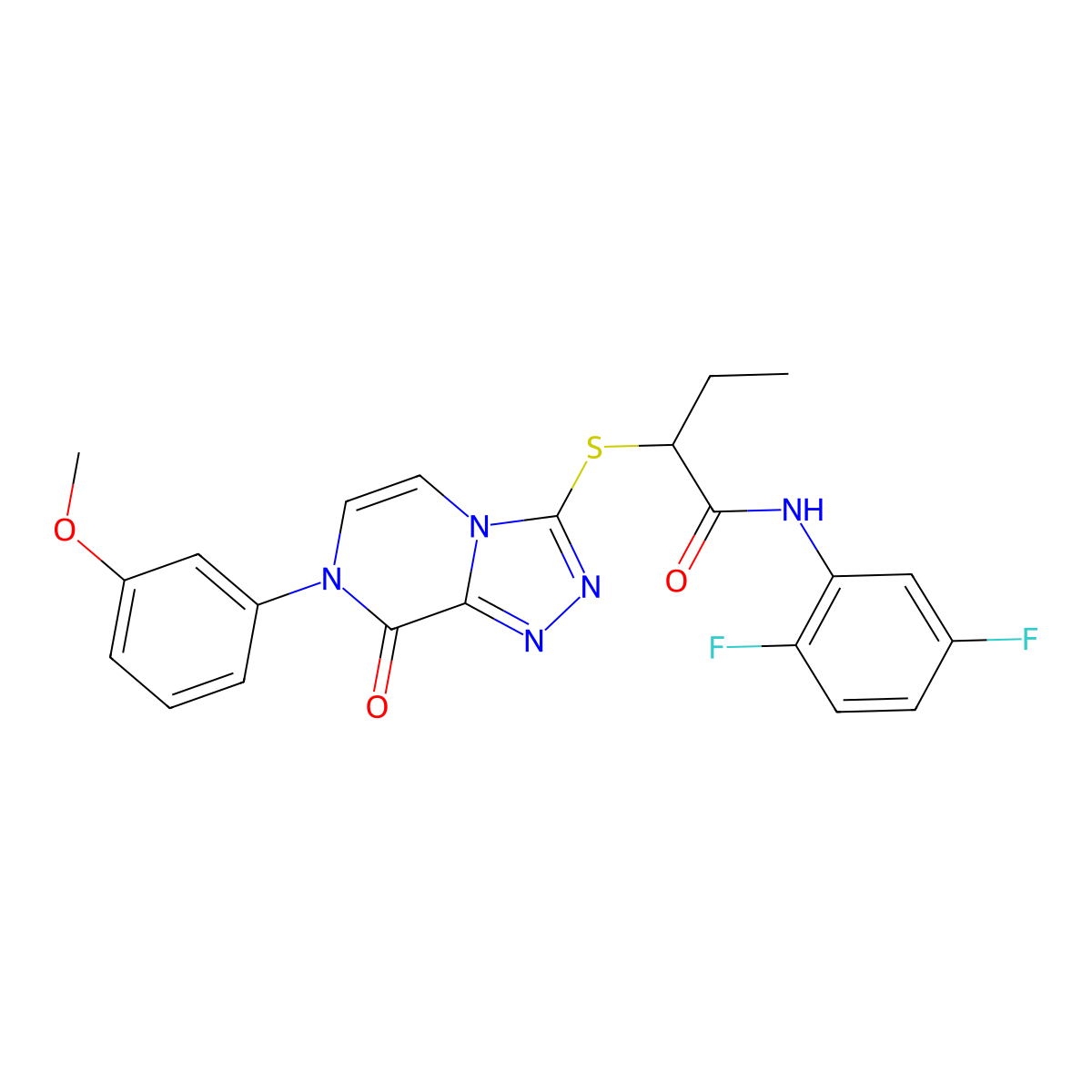 N-(2,5-difluorophenyl)-2-{[7-(3-methoxyphenyl)-8-oxo-7,8-dihydro[1,2,4]triazolo[4,3-a]pyrazin-3-yl]thio}butanamide molecular structure, CAS 1223992-09-3
