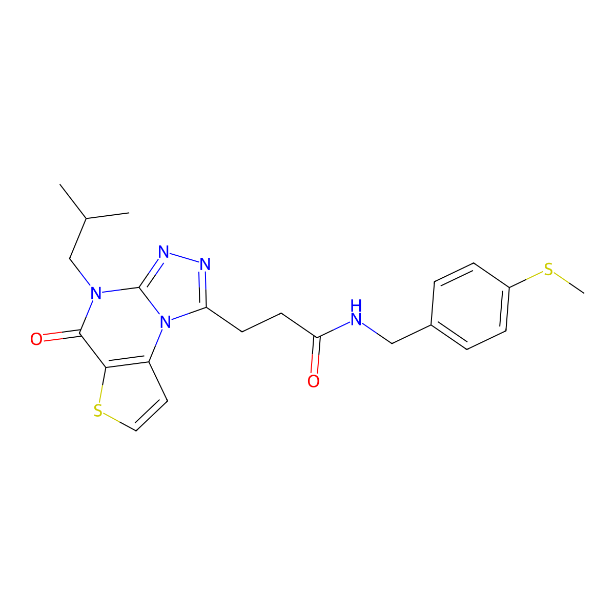 3-(4-isobutyl-5-oxo-4,5-dihydrothieno[2,3-e][1,2,4]triazolo[4,3-a]pyrimidin-1-yl)-N-(4-(methylthio)benzyl)propanamide molecular structure, CAS 1223993-48-3