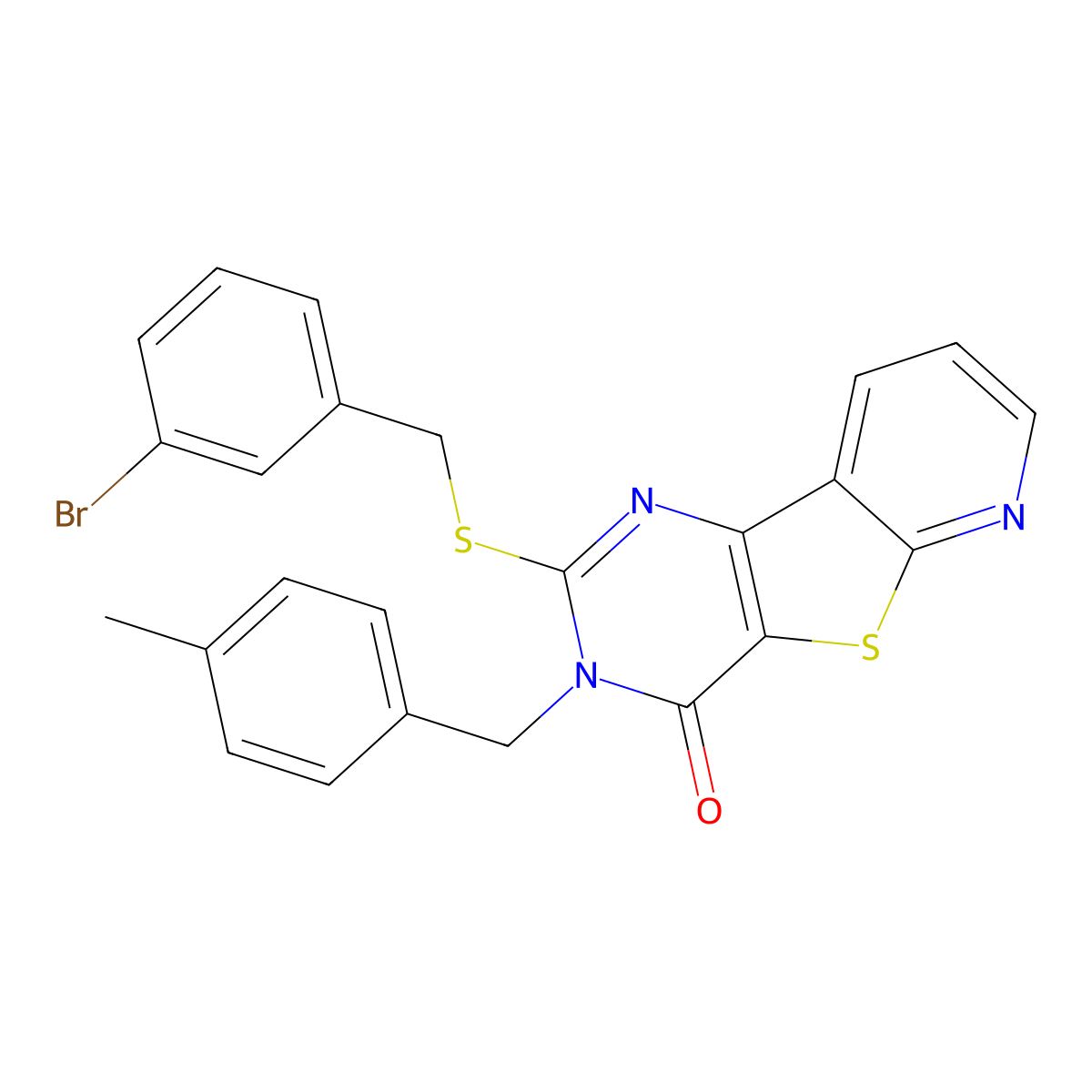 4-{[(3-Bromophenyl)methyl]sulfanyl}-5-[(4-methylphenyl)methyl]-8-thia-3,5,10-triazatricyclo[7.4.0.0^{2,7}]trideca-1(9),2(7),3,10,12-pentaen-6-one molecular structure, CAS 1223994-67-9