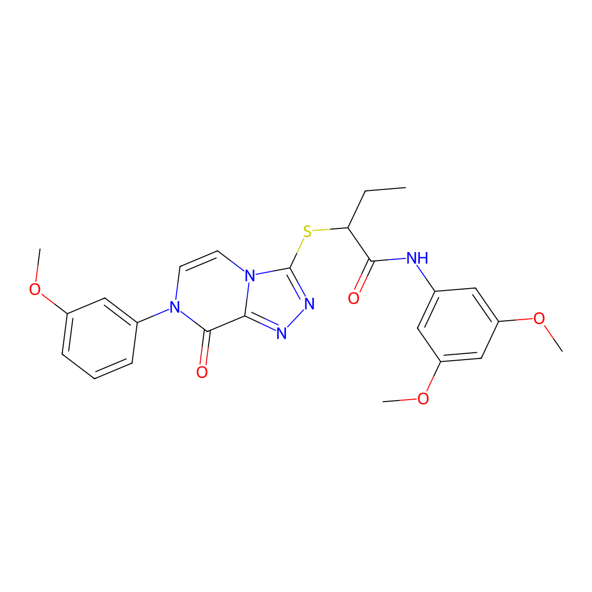 N-(3,5-dimethoxyphenyl)-2-{[7-(3-methoxyphenyl)-8-oxo-7H,8H-[1,2,4]triazolo[4,3-a]pyrazin-3-yl]sulfanyl}butanamide molecular structure, CAS 1223994-76-0