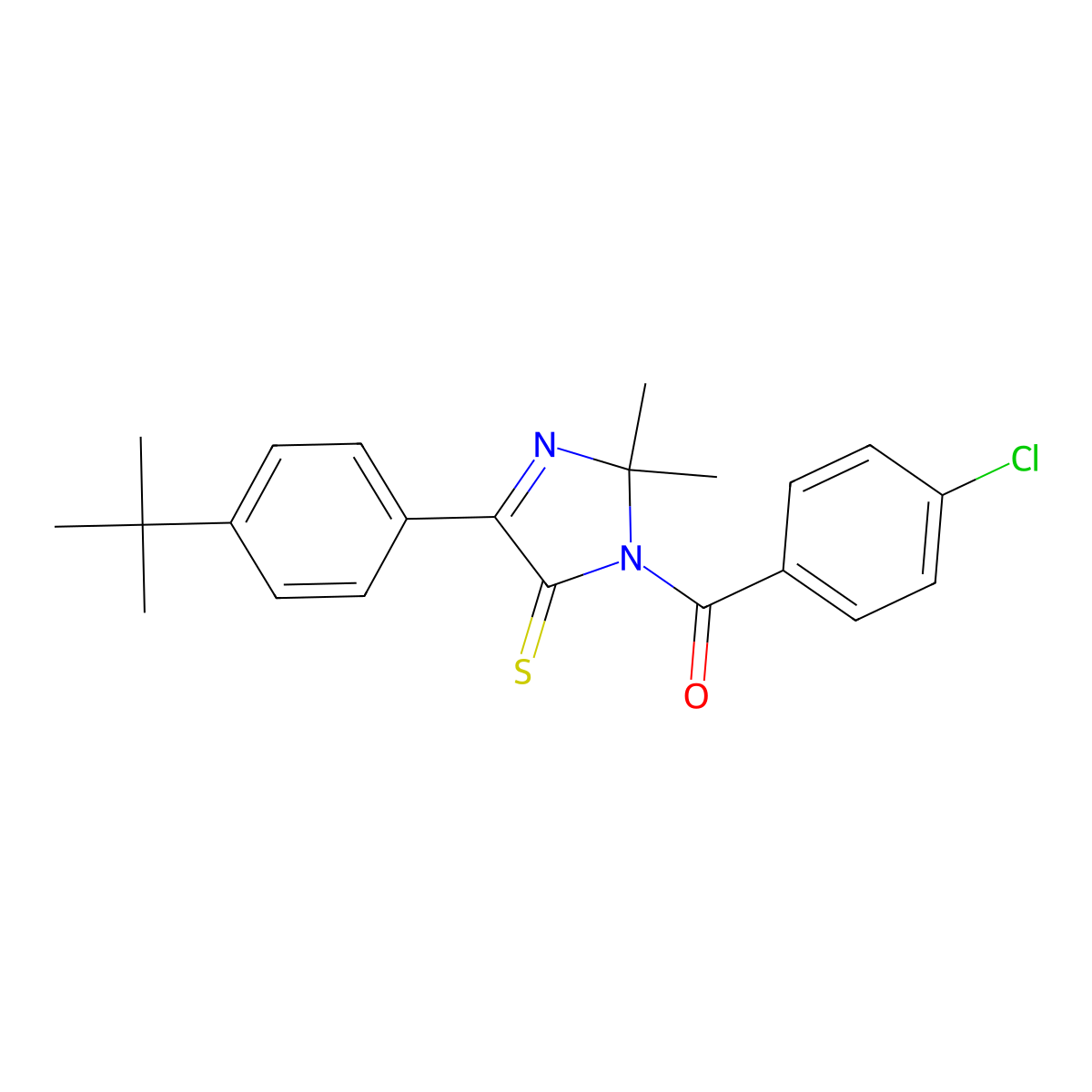 4-(4-tert-butylphenyl)-1-(4-chlorobenzoyl)-2,2-dimethyl-2,5-dihydro-1H-imidazole-5-thione molecular structure, CAS 1223996-64-2