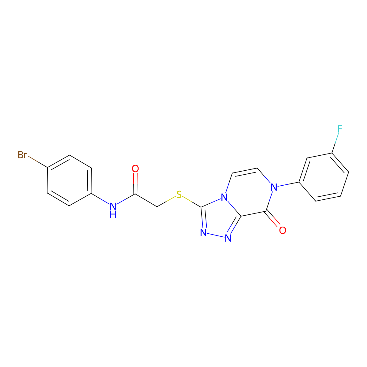 N-(4-bromophenyl)-2-[[7-(3-fluorophenyl)-8-oxo-[1,2,4]triazolo[4,3-a]pyrazin-3-yl]sulfanyl]acetamide molecular structure, CAS 1223996-85-7