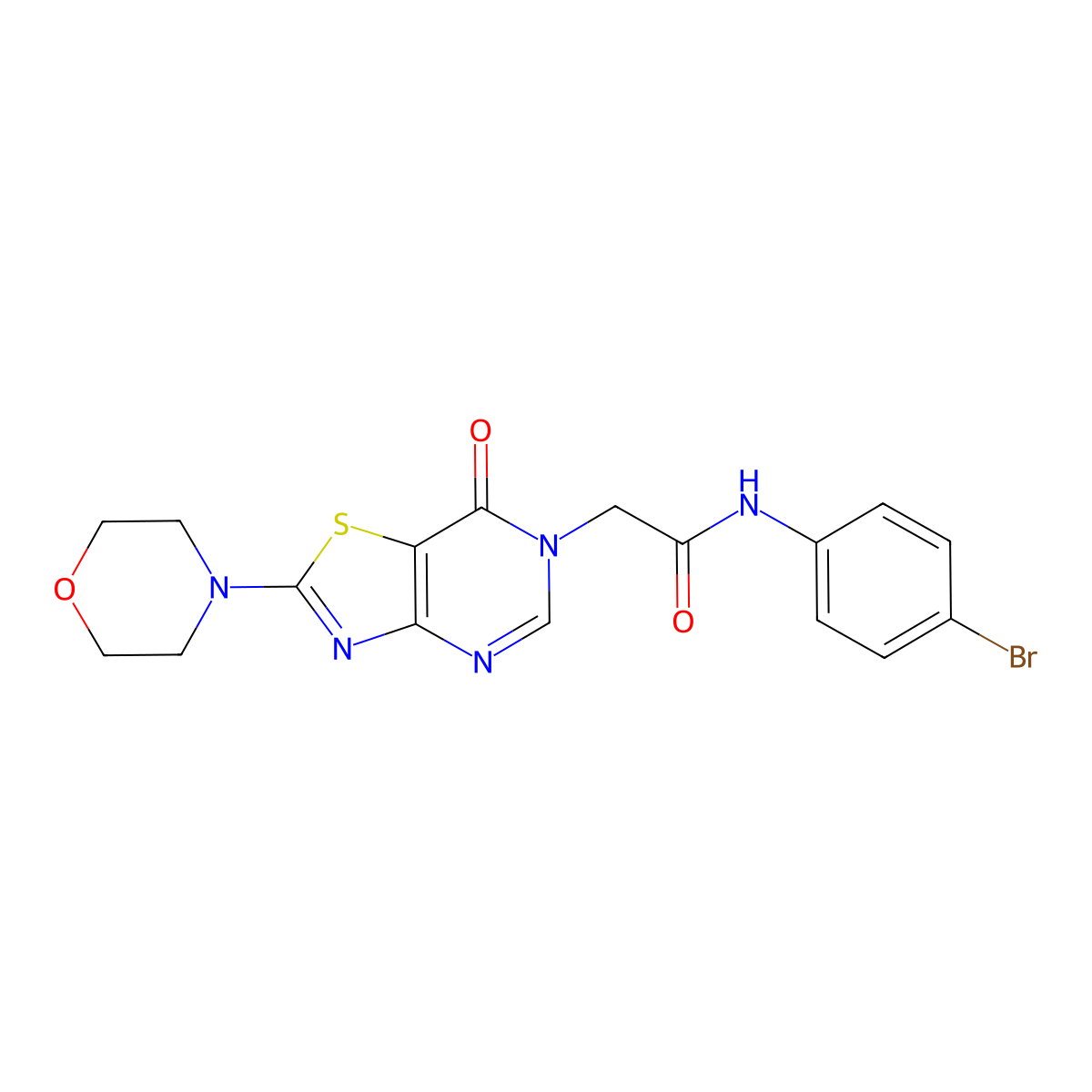 N-(4-bromophenyl)-2-(2-morpholino-7-oxothiazolo[4,5-d]pyrimidin-6(7H)-yl)acetamide molecular structure, CAS 1224000-56-9
