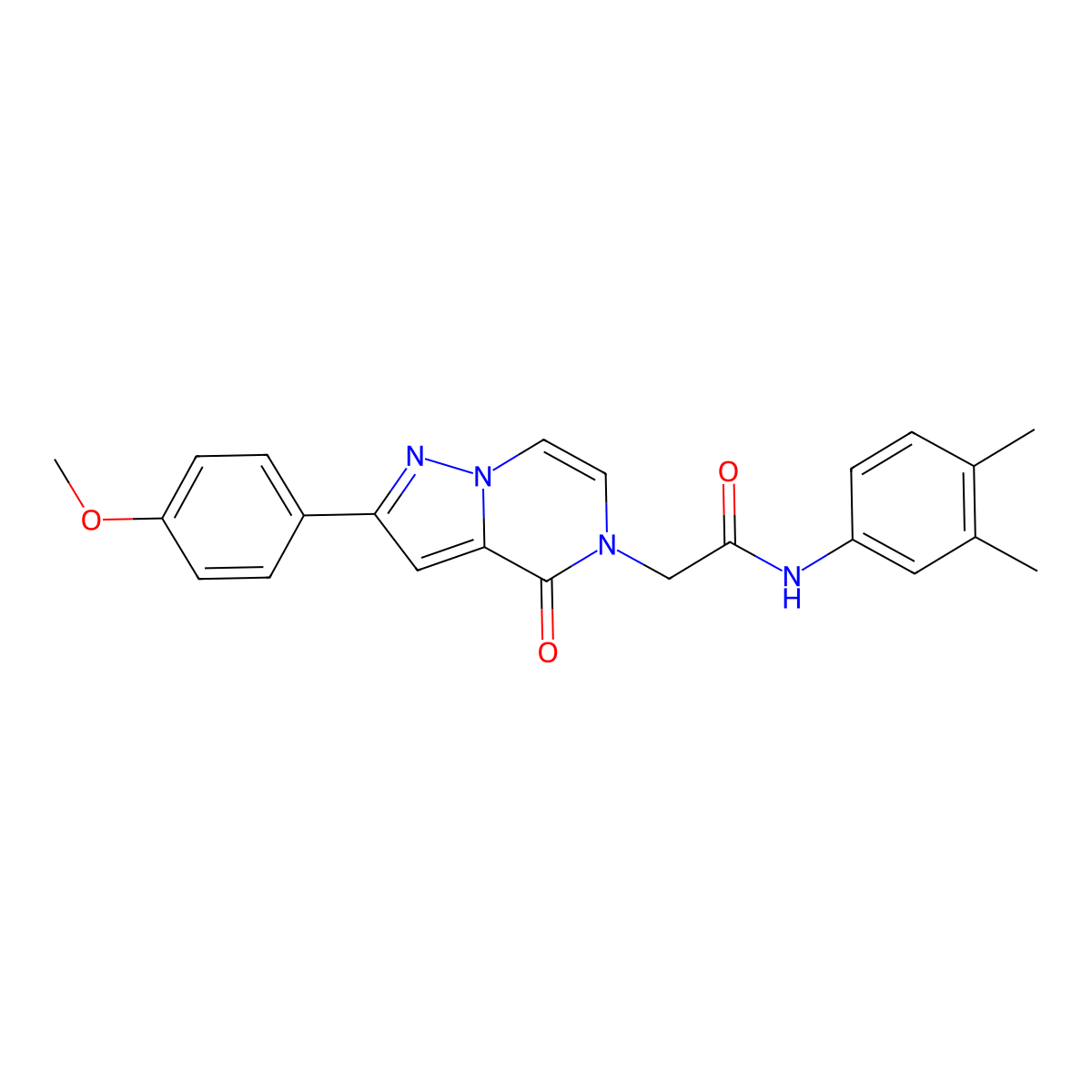 N-(3,4-dimethylphenyl)-2-[2-(4-methoxyphenyl)-4-oxopyrazolo[1,5-a]pyrazin-5(4H)-yl]acetamide molecular structure, CAS 1224000-98-9