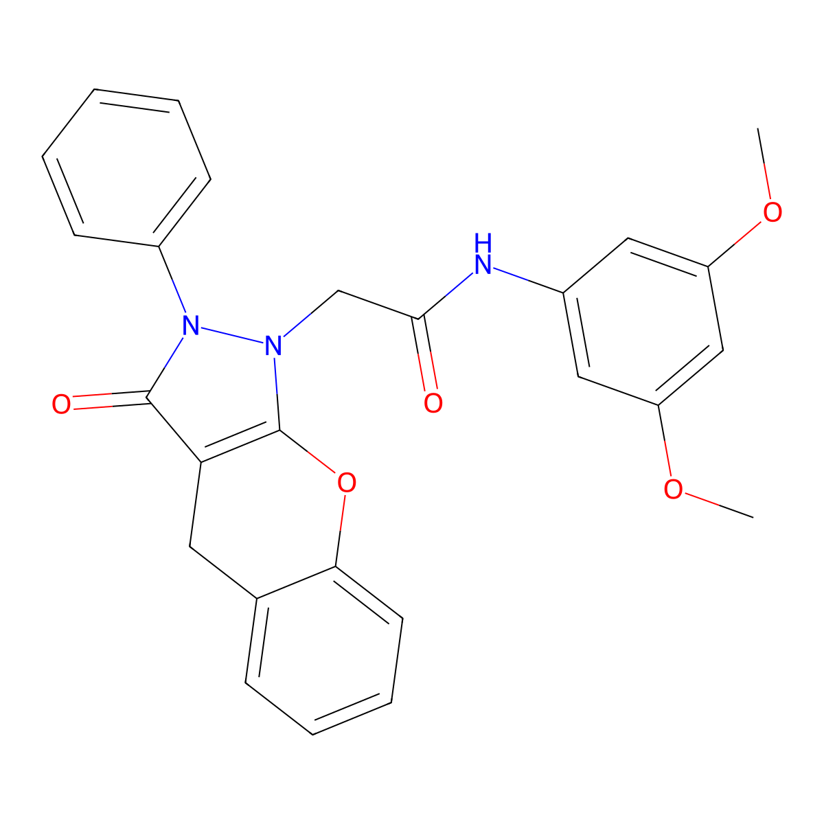 N-(3,5-dimethoxyphenyl)-2-(3-oxo-2-phenyl-2,3-dihydrochromeno[2,3-c]pyrazol-1(4H)-yl)acetamide molecular structure, CAS 1224002-47-4