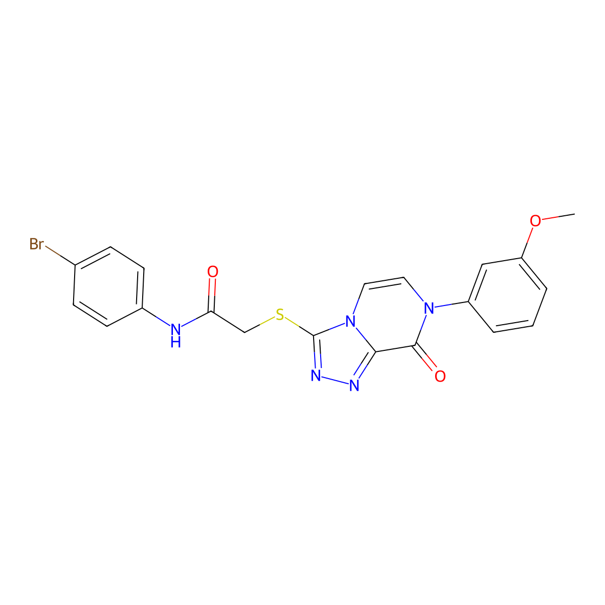 N-(4-bromophenyl)-2-[[7-(3-methoxyphenyl)-8-oxo-[1,2,4]triazolo[4,3-a]pyrazin-3-yl]sulfanyl]acetamide molecular structure, CAS 1224003-84-2
