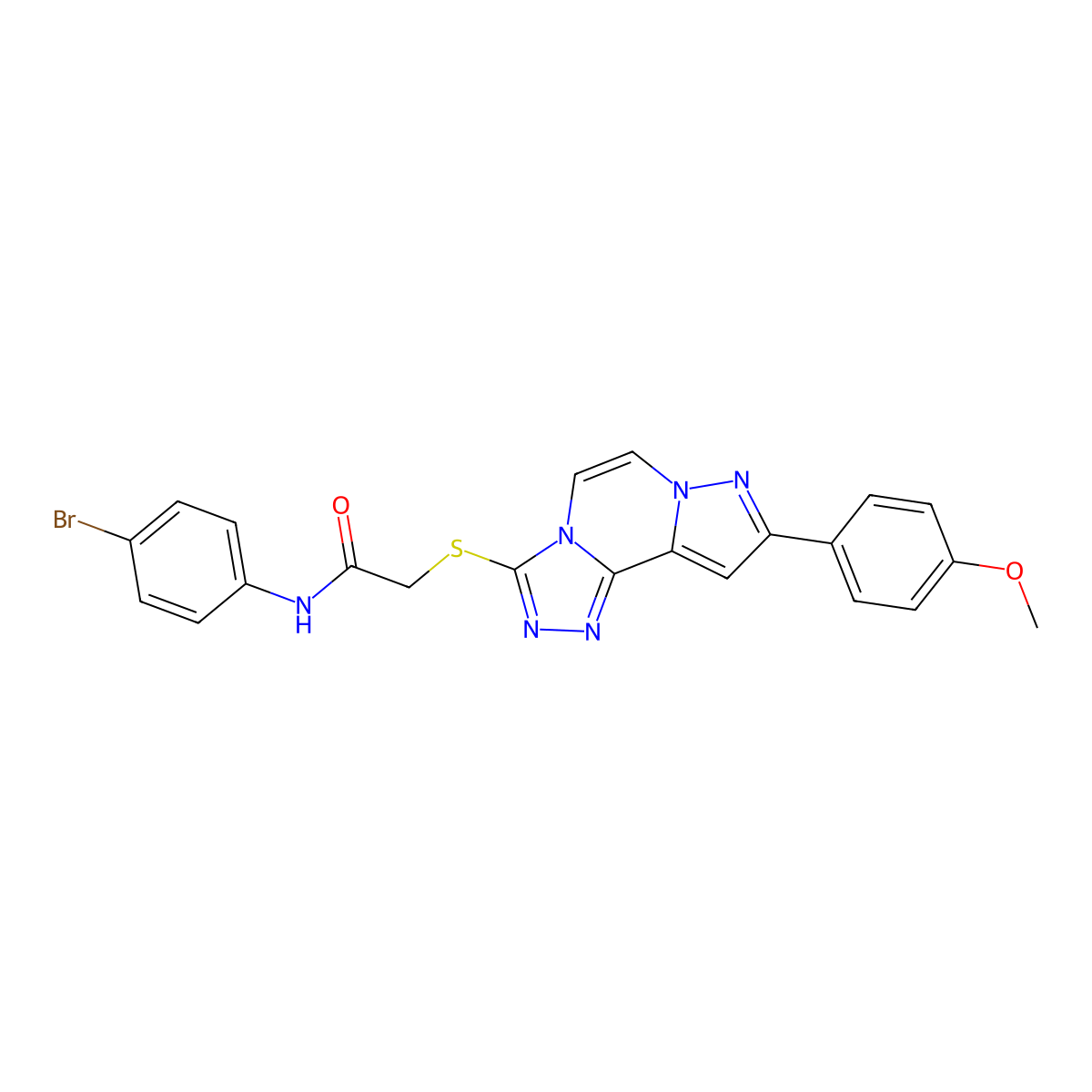 N-(4-bromophenyl)-2-((9-(4-methoxyphenyl)pyrazolo[1,5-a][1,2,4]triazolo[3,4-c]pyrazin-3-yl)thio)acetamide molecular structure, CAS 1224007-34-4