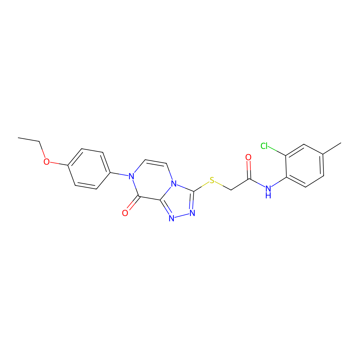 N-(2-chloro-4-methylphenyl)-2-{[7-(4-ethoxyphenyl)-8-oxo-7H,8H-[1,2,4]triazolo[4,3-a]pyrazin-3-yl]sulfanyl}acetamide molecular structure, CAS 1224008-47-2