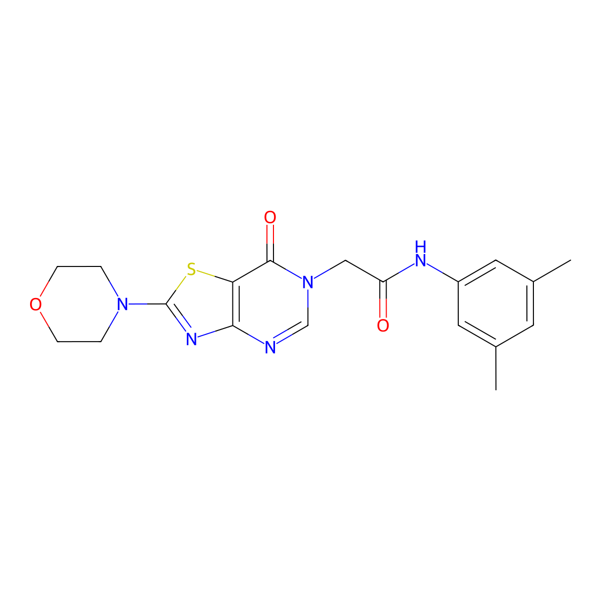 N-(3,5-dimethylphenyl)-2-(2-morpholino-7-oxothiazolo[4,5-d]pyrimidin-6(7H)-yl)acetamide molecular structure, CAS 1224009-75-9