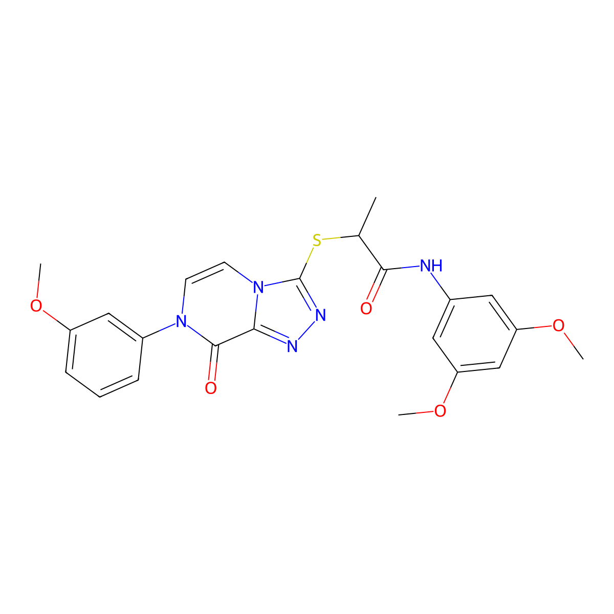 N-(3,5-dimethoxyphenyl)-2-[[7-(3-methoxyphenyl)-8-oxo-[1,2,4]triazolo[4,3-a]pyrazin-3-yl]sulfanyl]propanamide molecular structure, CAS 1224010-75-6