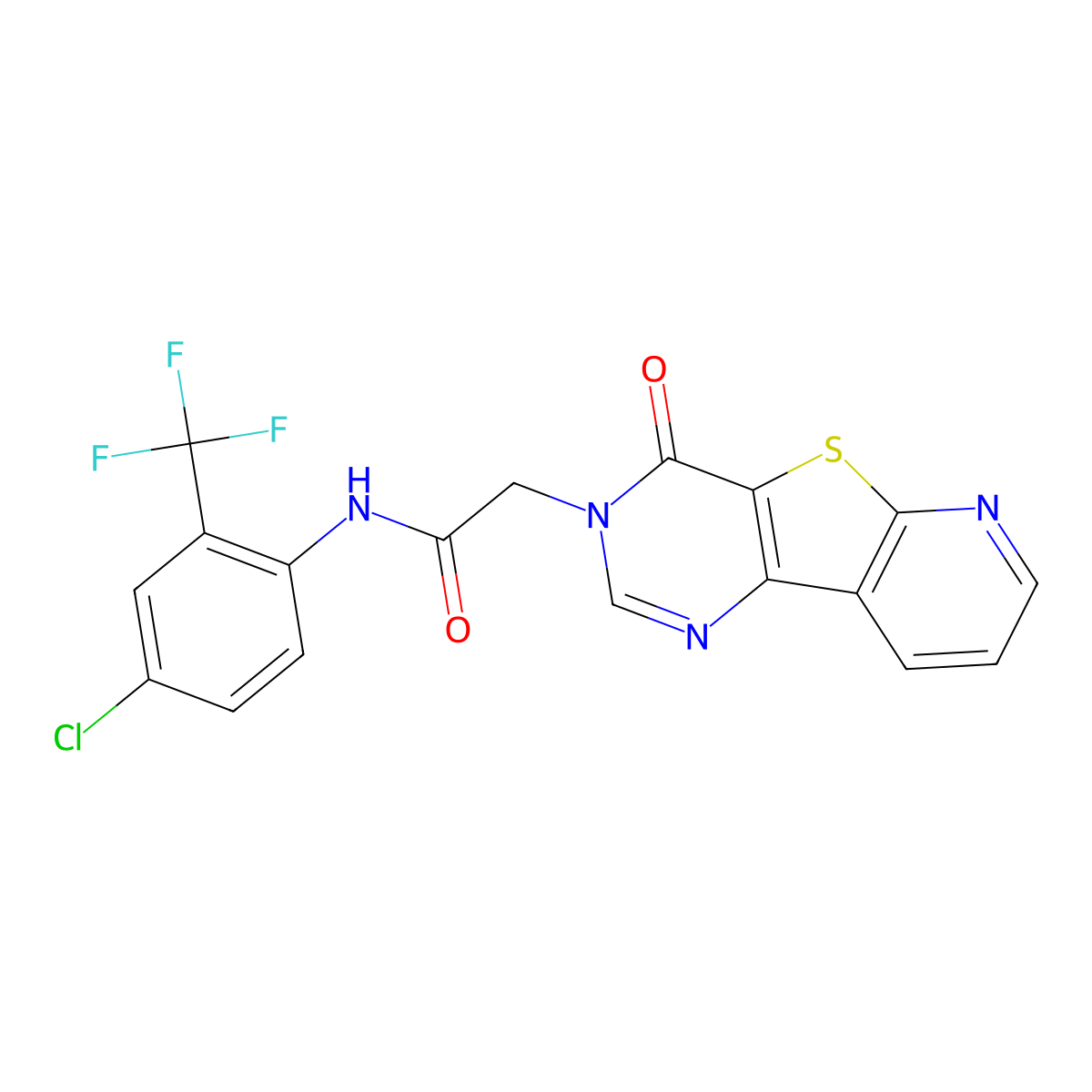 N-(4-chloro-2-(trifluoromethyl)phenyl)-2-(4-oxopyrido[3',2':4,5]thieno[3,2-d]pyrimidin-3(4H)-yl)acetamide molecular structure, CAS 1224012-19-4