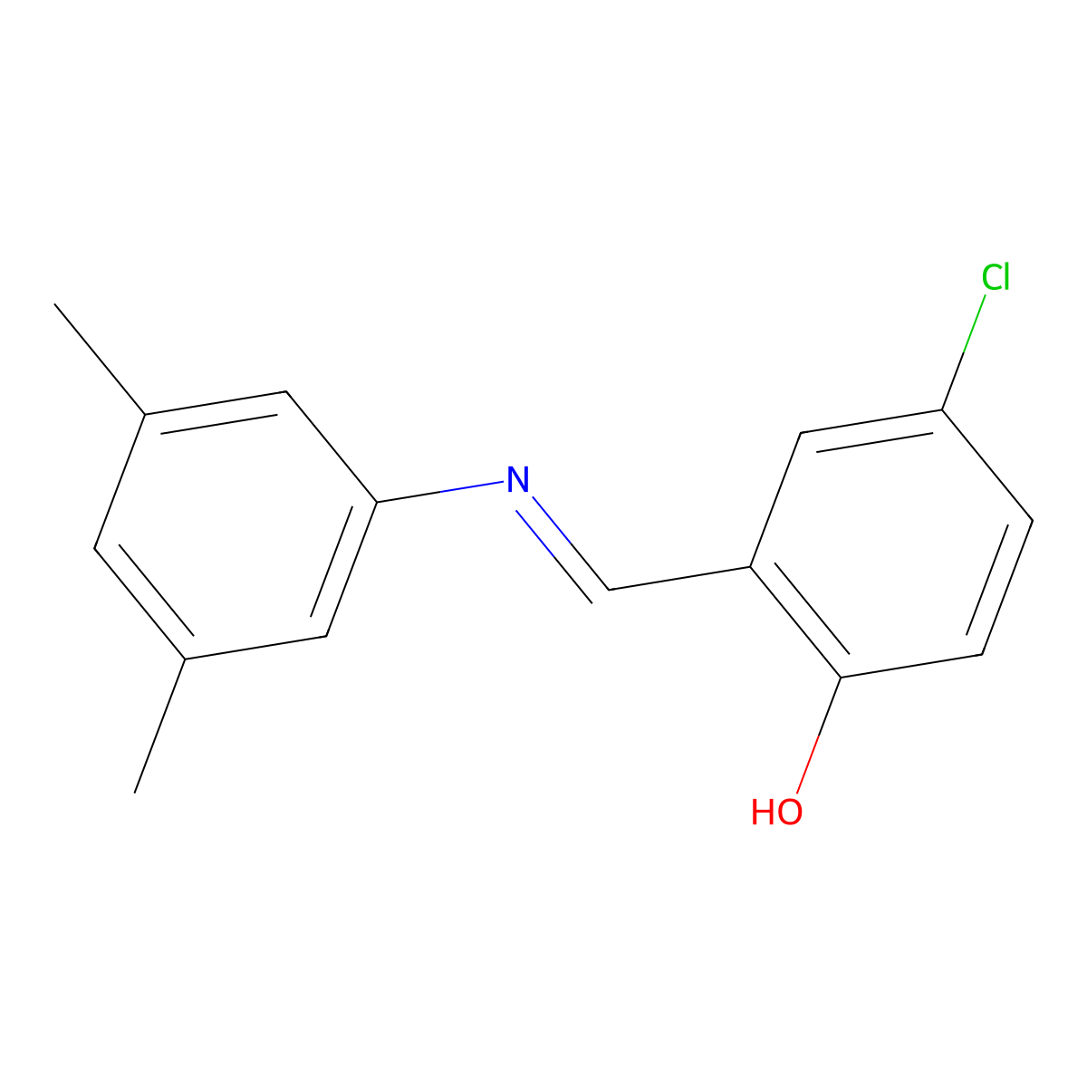 4-chloro-2-{(E)-[(3,5-dimethylphenyl)imino]methyl}phenol molecular structure, CAS 1224018-79-4