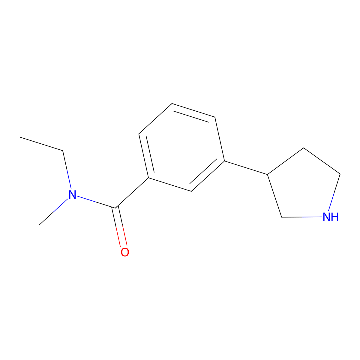 N-Ethyl-N-methyl-3-(pyrrolidin-3-YL)benzamide molecular structure, CAS 1224049-73-3
