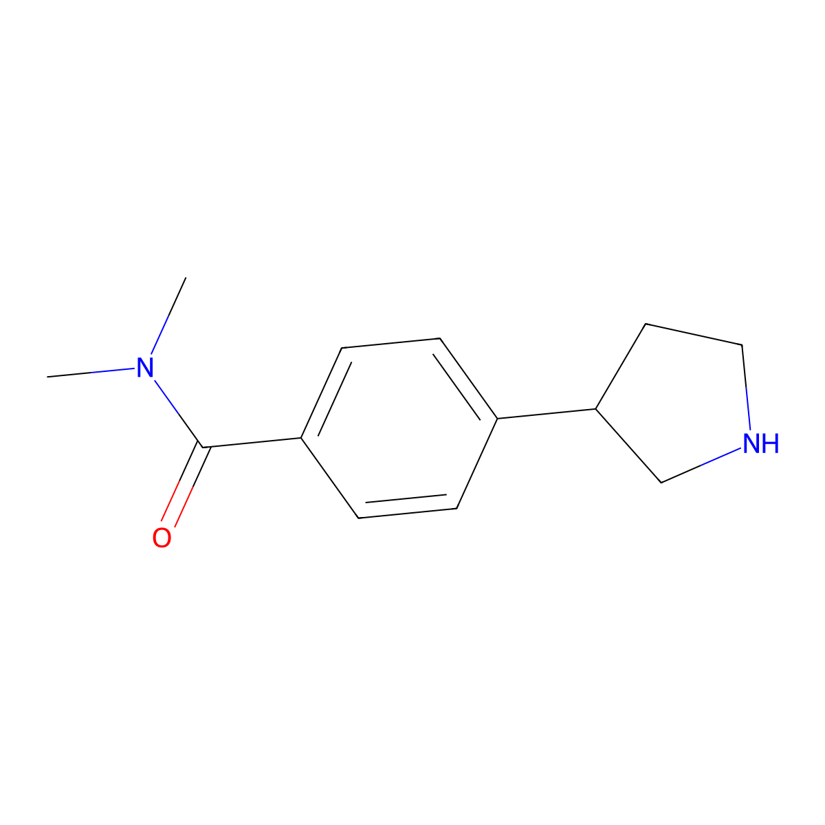 N,N-Dimethyl-4-(pyrrolidin-3-YL)benzamide molecular structure, CAS 1224049-74-4