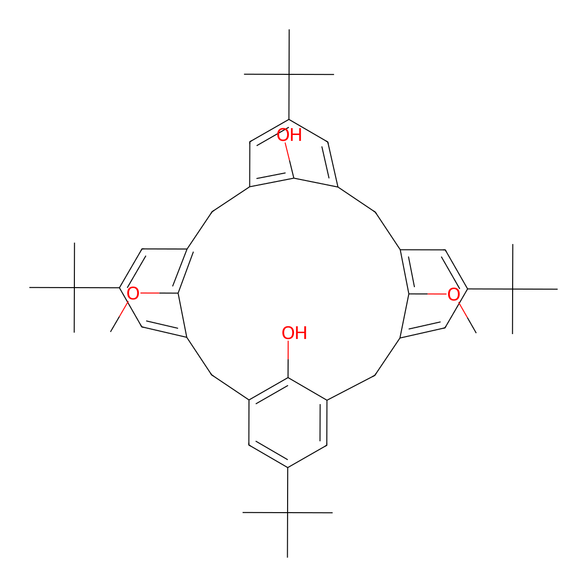1,3-Dimethoxy-4-tert-butylcalix(4)arene molecular structure, CAS 122406-45-5