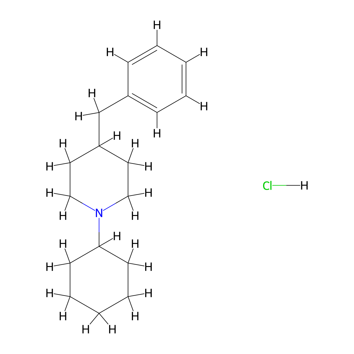 4-Benzyl-1-cyclohexylpiperidine hydrochloride molecular structure, CAS 1224097-13-5