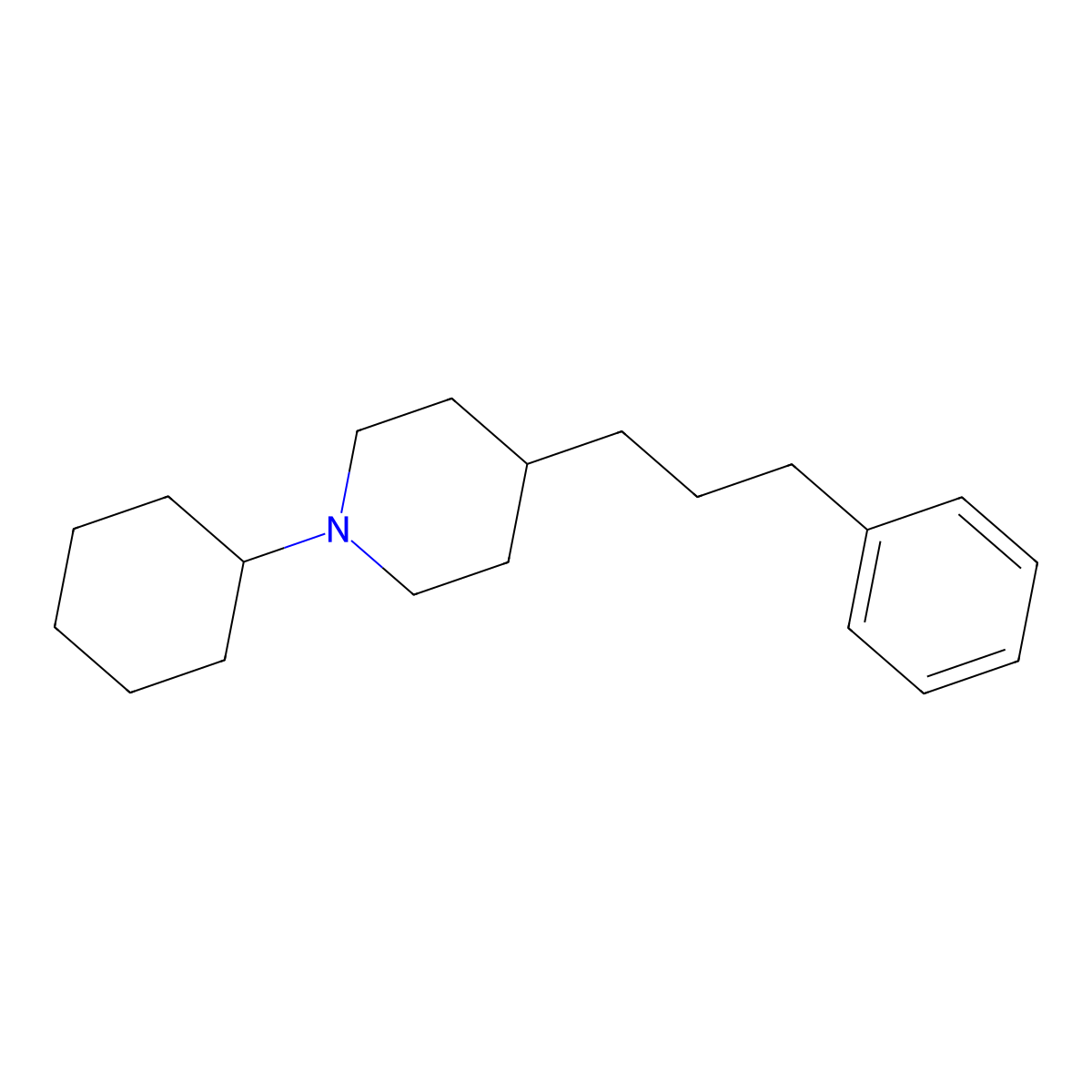 1-Cyclohexyl-4-(3-phenylpropyl)piperidine molecular structure, CAS 1224097-17-9