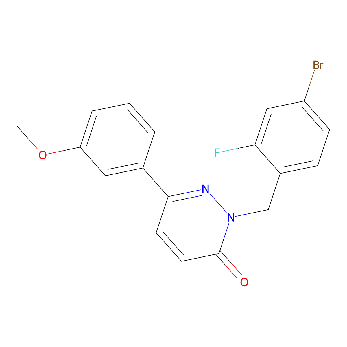 2-(4-bromo-2-fluorobenzyl)-6-(3-methoxyphenyl)pyridazin-3(2H)-one molecular structure, CAS 1224128-94-2