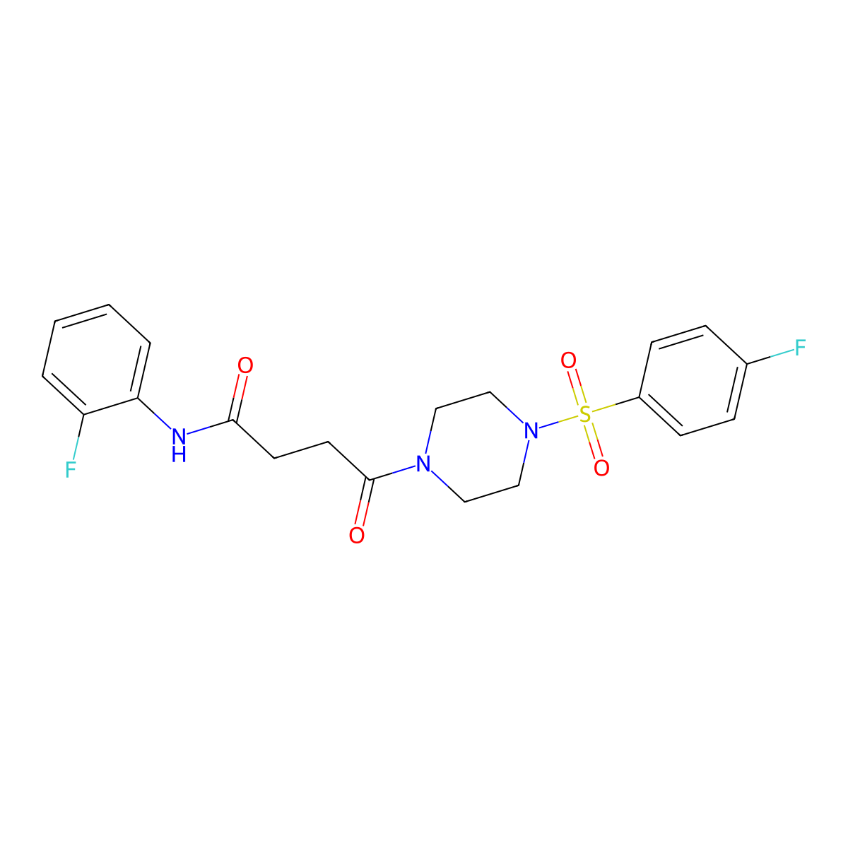 N-(2-fluorophenyl)-4-{4-[(4-fluorophenyl)sulfonyl]piperazin-1-yl}-4-oxobutanamide molecular structure, CAS 1224129-14-9