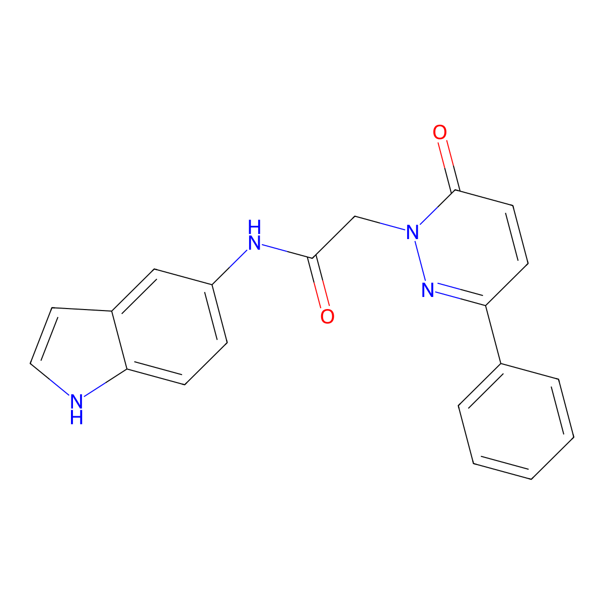 N-(1H-indol-5-yl)-2-(6-oxo-3-phenylpyridazin-1(6H)-yl)acetamide molecular structure, CAS 1224129-15-0