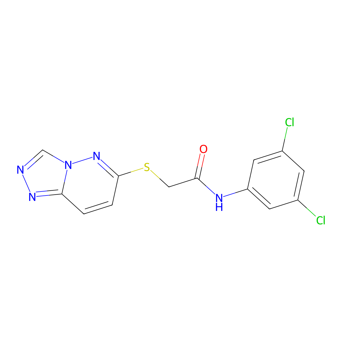 N-(3,5-dichlorophenyl)-2-([1,2,4]triazolo[4,3-b]pyridazin-6-ylsulfanyl)acetamide molecular structure, CAS 1224129-29-6