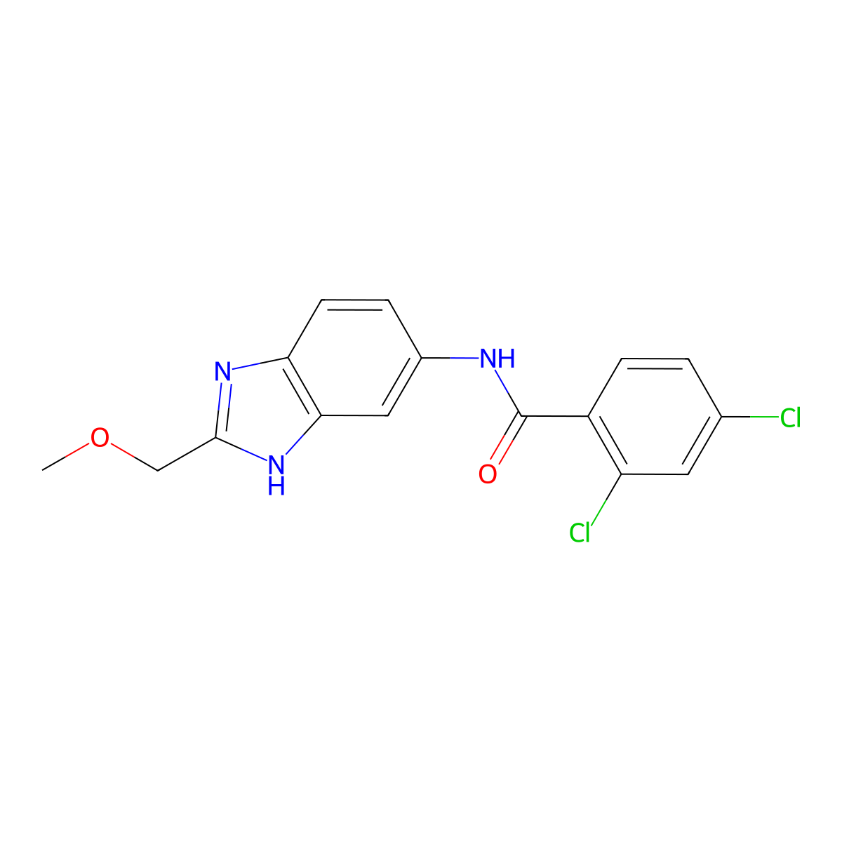 2,4-dichloro-N-[2-(methoxymethyl)-1H-benzimidazol-5-yl]benzamide molecular structure, CAS 1224129-33-2