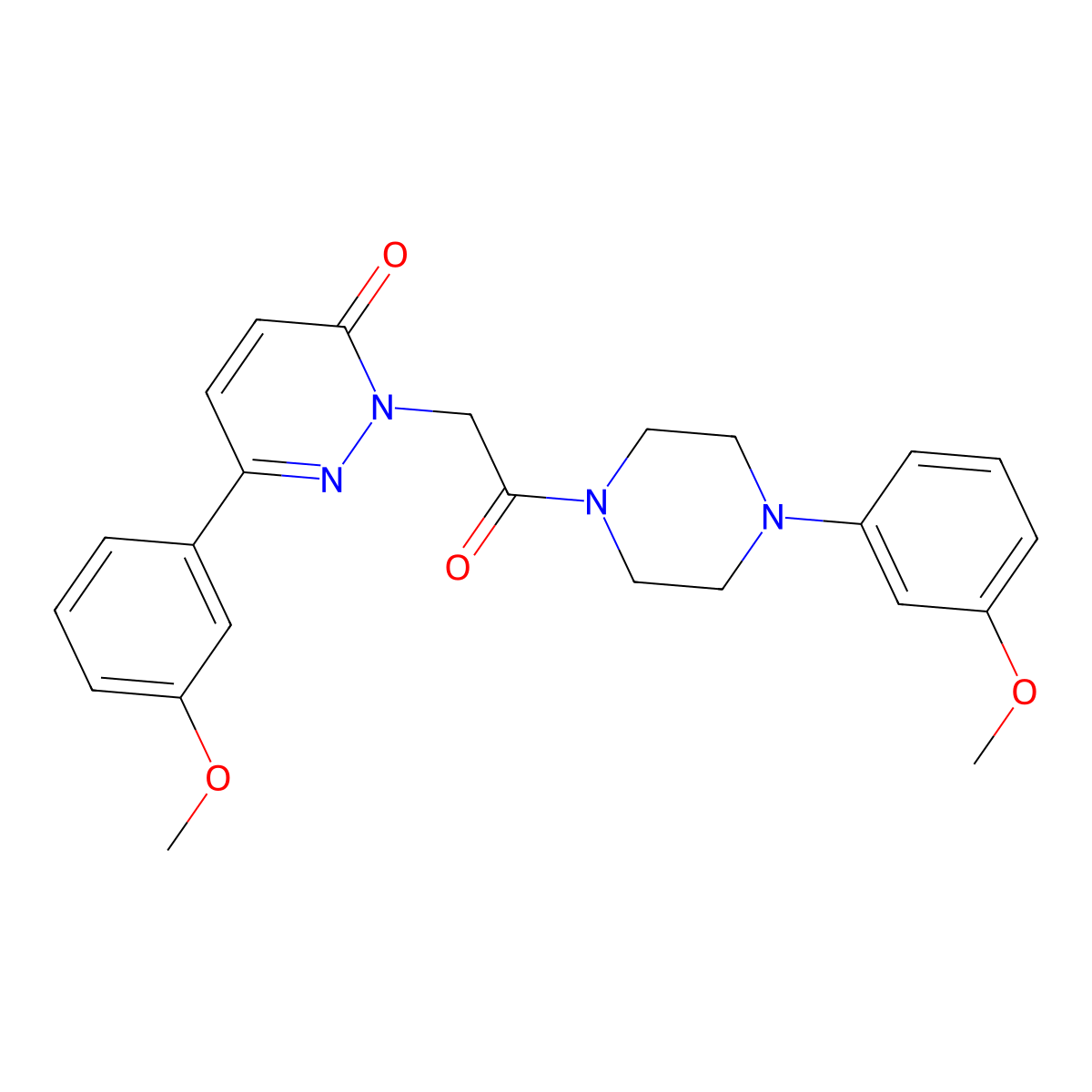 6-(3-methoxyphenyl)-2-{2-[4-(3-methoxyphenyl)piperazino]-2-oxoethyl}-3(2H)-pyridazinone molecular structure, CAS 1224129-38-7