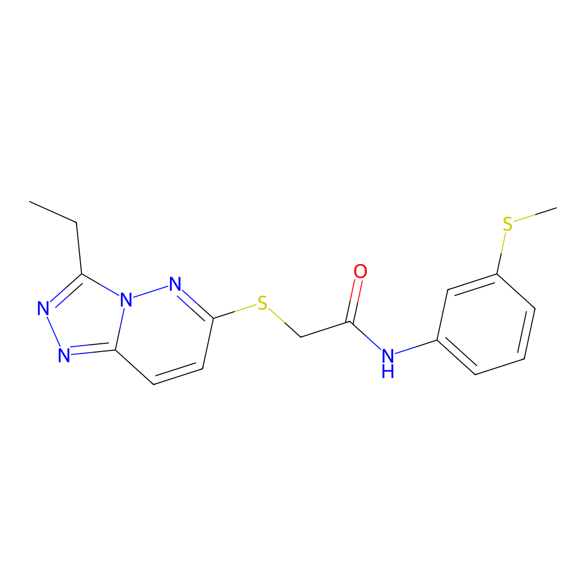 2-[(3-ethyl[1,2,4]triazolo[4,3-b]pyridazin-6-yl)sulfanyl]-N-[3-(methylsulfanyl)phenyl]acetamide molecular structure, CAS 1224129-62-7