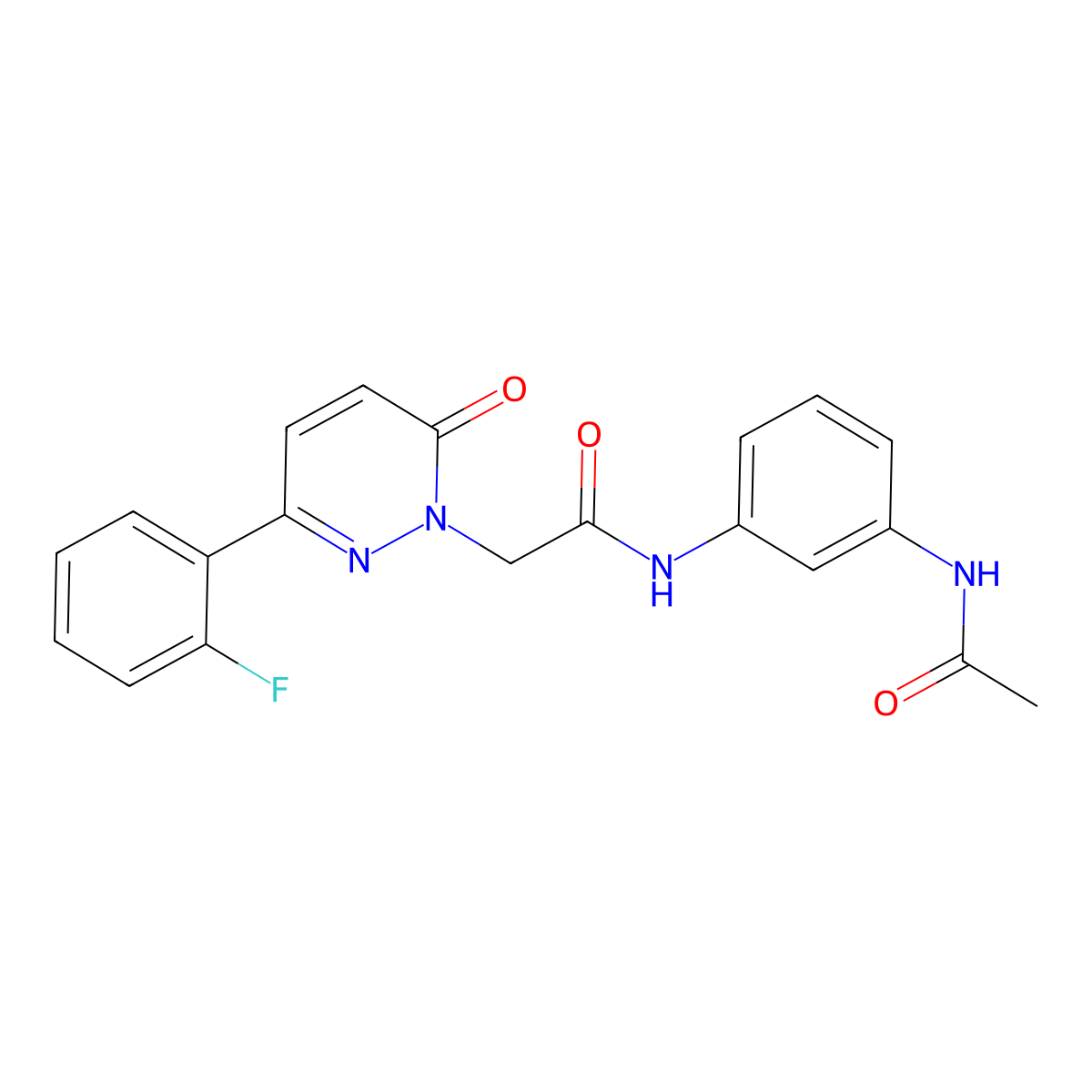 N-[3-(acetylamino)phenyl]-2-[3-(2-fluorophenyl)-6-oxopyridazin-1(6H)-yl]acetamide molecular structure, CAS 1224129-73-0