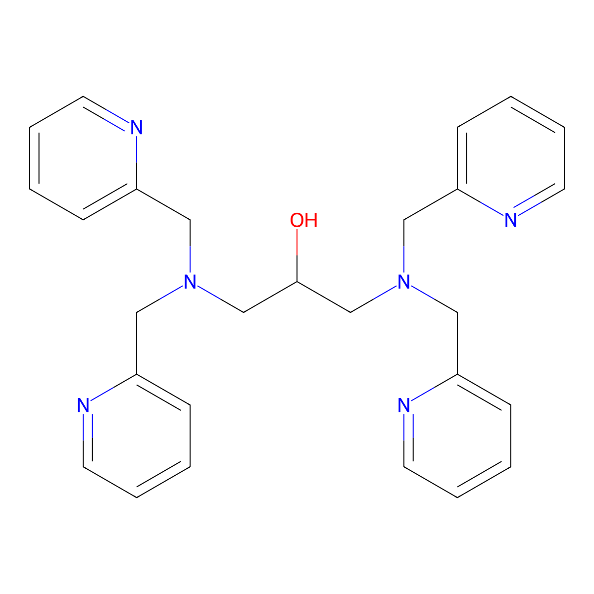 1,3-Bis(bis(pyridin-2-ylmethyl)amino)propan-2-ol molecular structure, CAS 122413-32-5