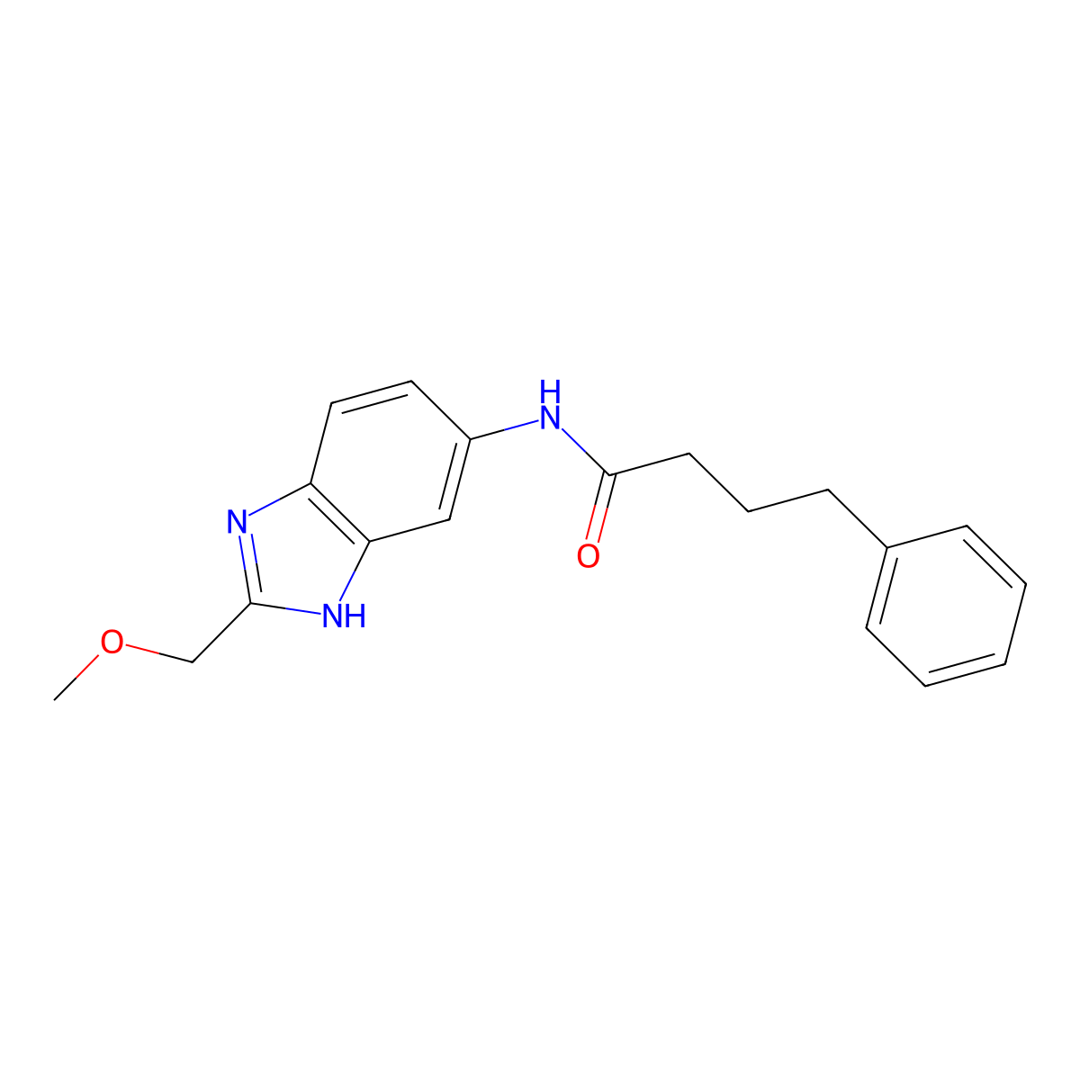 N-[2-(methoxymethyl)-1H-benzimidazol-5-yl]-4-phenylbutanamide molecular structure, CAS 1224130-20-4