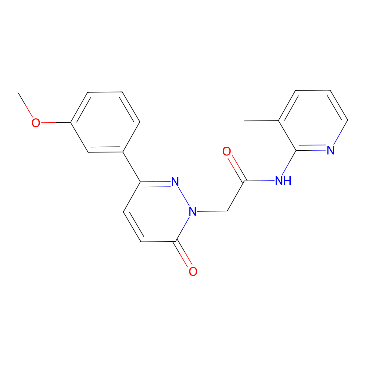 2-(3-(3-methoxyphenyl)-6-oxopyridazin-1(6H)-yl)-N-(3-methylpyridin-2-yl)acetamide molecular structure, CAS 1224130-24-8
