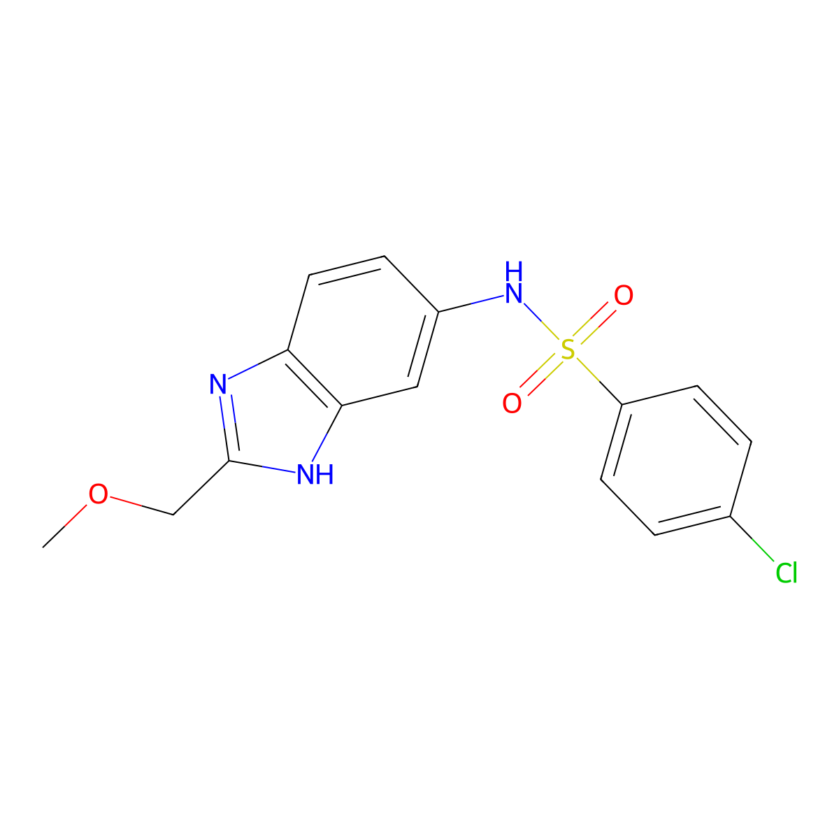 4-chloro-N-[2-(methoxymethyl)-1H-benzimidazol-6-yl]benzenesulfonamide molecular structure, CAS 1224154-89-5