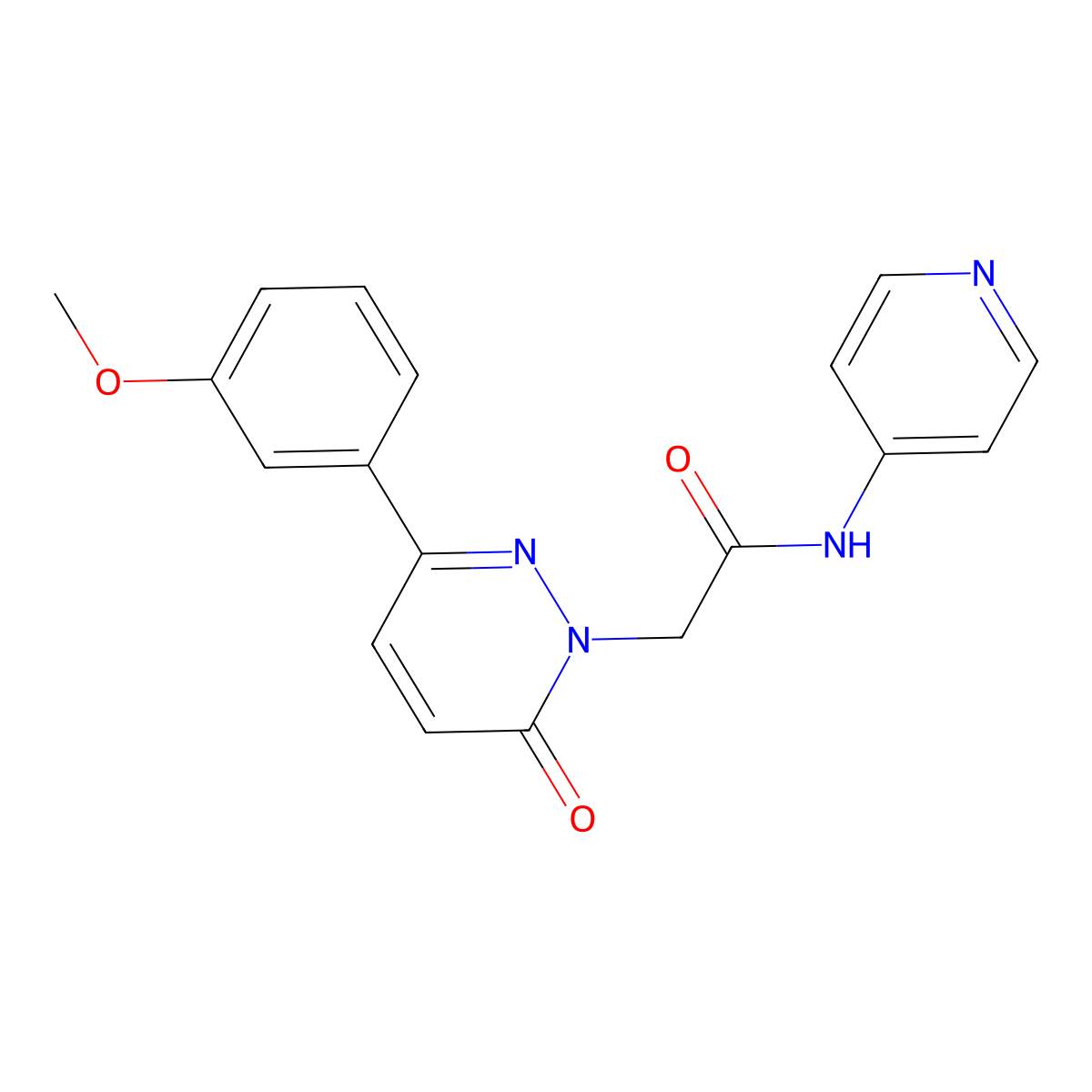2-(3-(3-methoxyphenyl)-6-oxopyridazin-1(6H)-yl)-N-(pyridin-4-yl)acetamide molecular structure, CAS 1224155-47-8