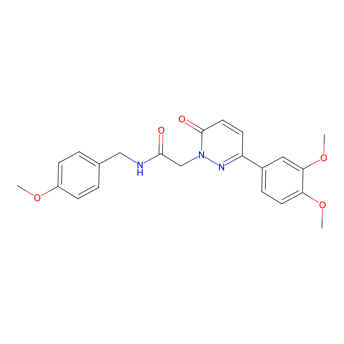 2-(3-(3,4-dimethoxyphenyl)-6-oxopyridazin-1(6H)-yl)-N-(4-methoxybenzyl)acetamide molecular structure, CAS 1224155-48-9