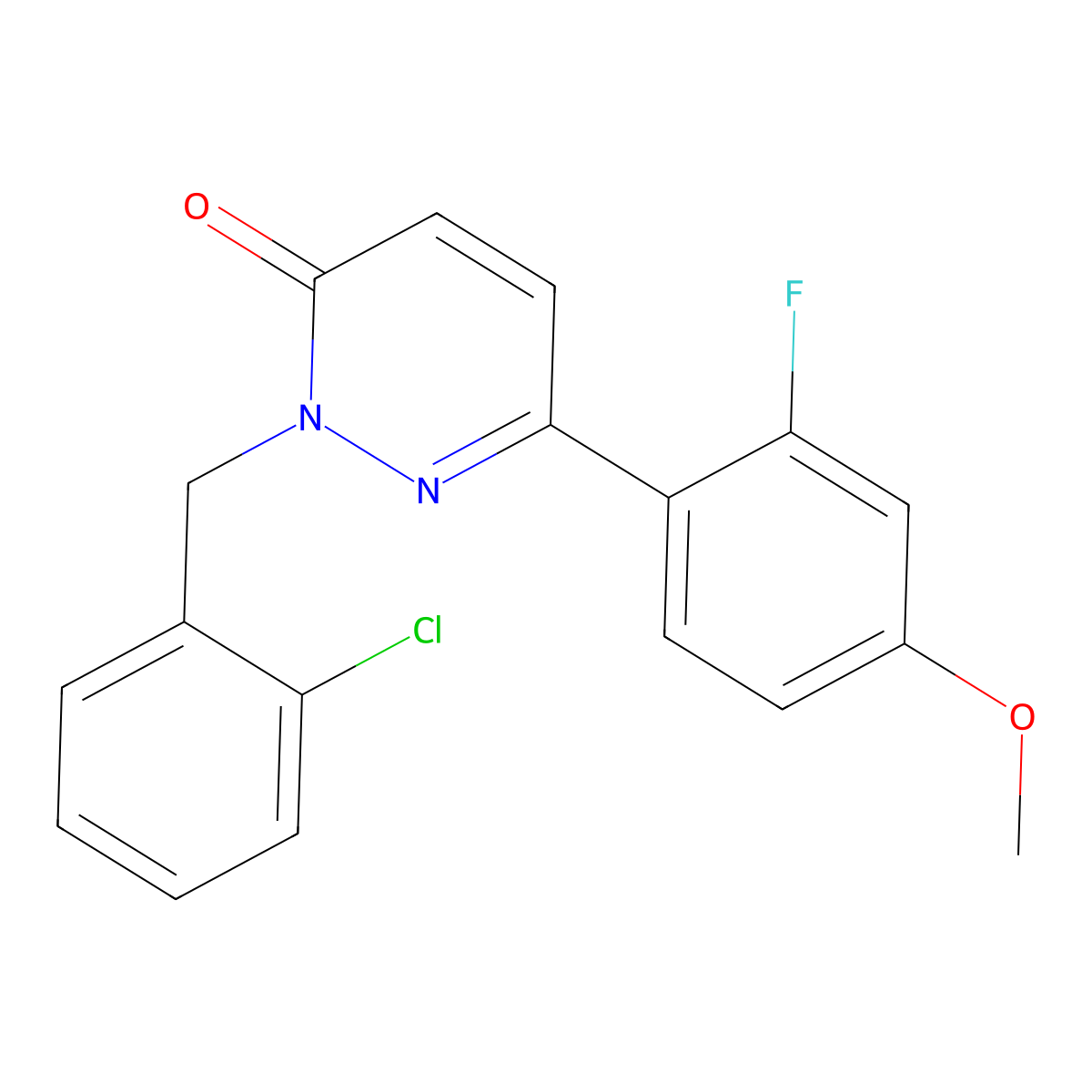 2-(2-chlorobenzyl)-6-(2-fluoro-4-methoxyphenyl)pyridazin-3(2H)-one molecular structure, CAS 1224155-98-9