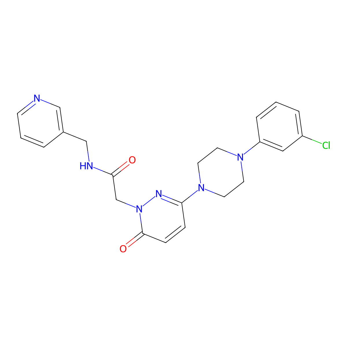 2-{3-[4-(3-chlorophenyl)piperazin-1-yl]-6-oxopyridazin-1(6H)-yl}-N-(pyridin-3-ylmethyl)acetamide molecular structure, CAS 1224156-02-8