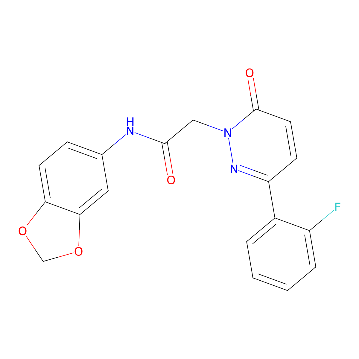 N-(1,3-benzodioxol-5-yl)-2-[3-(2-fluorophenyl)-6-oxopyridazin-1(6H)-yl]acetamide molecular structure, CAS 1224156-06-2