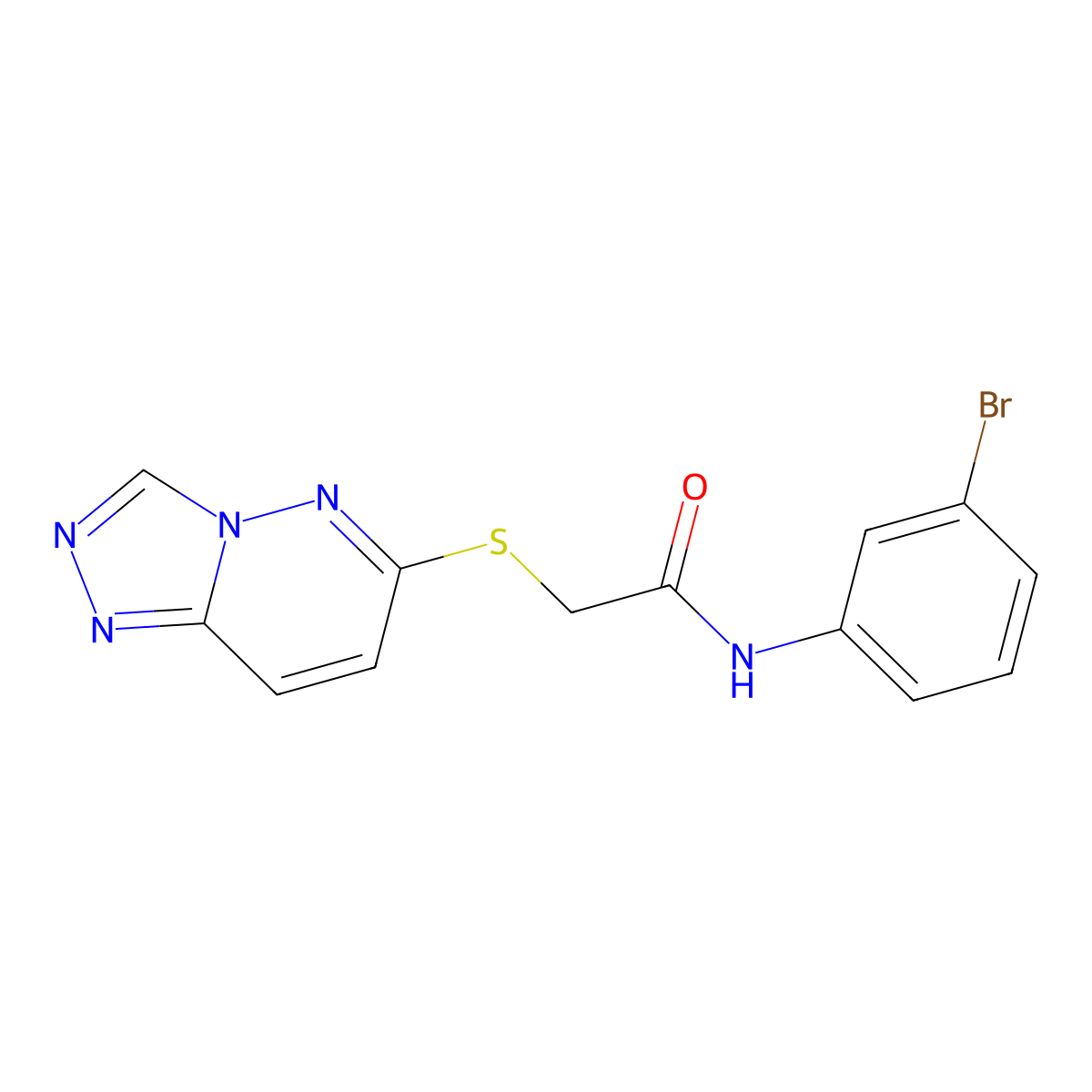 N-(3-bromophenyl)-2-([1,2,4]triazolo[4,3-b]pyridazin-6-ylsulfanyl)acetamide molecular structure, CAS 1224156-20-0