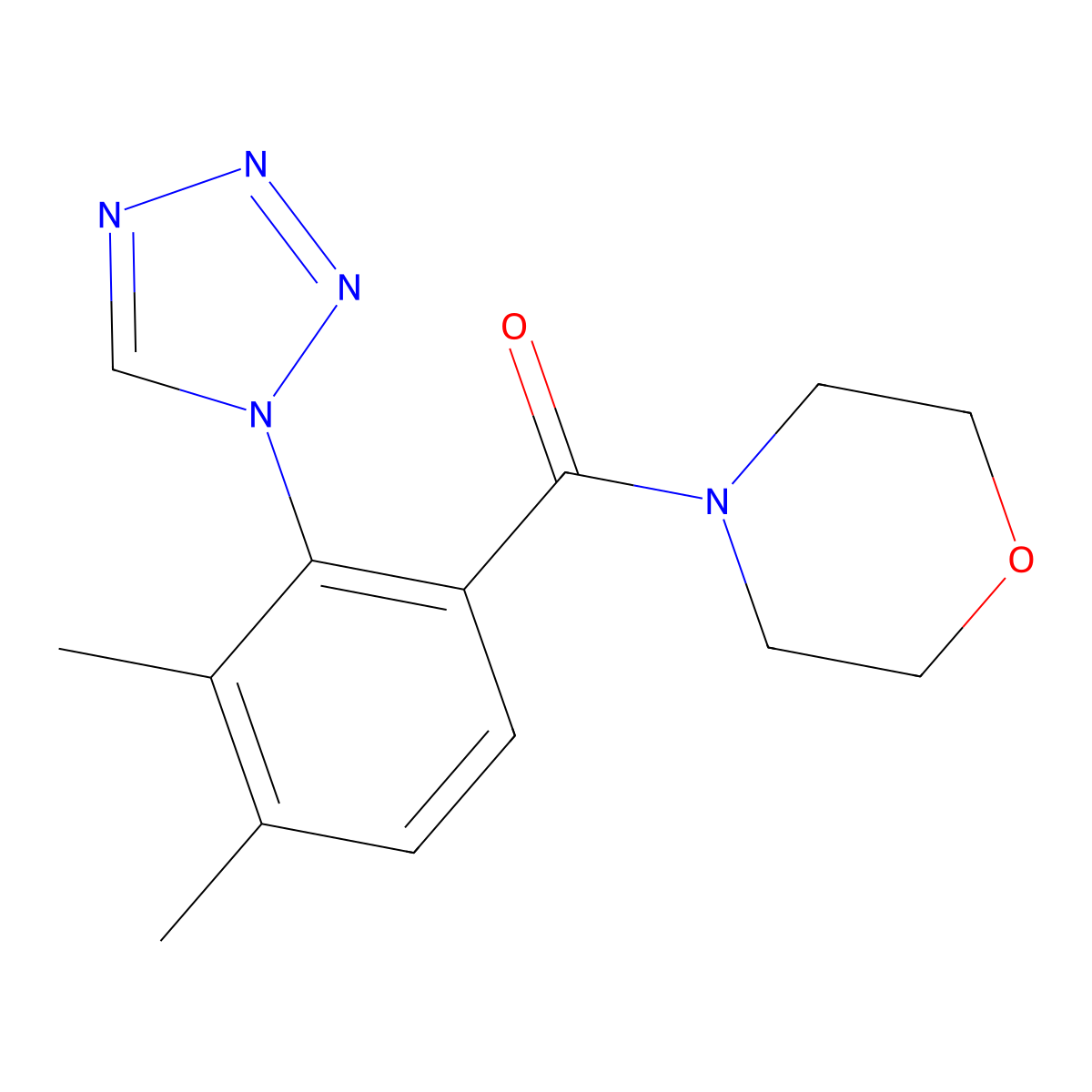 [3,4-dimethyl-2-(1H-tetrazol-1-yl)phenyl](morpholin-4-yl)methanone molecular structure, CAS 1224156-25-5