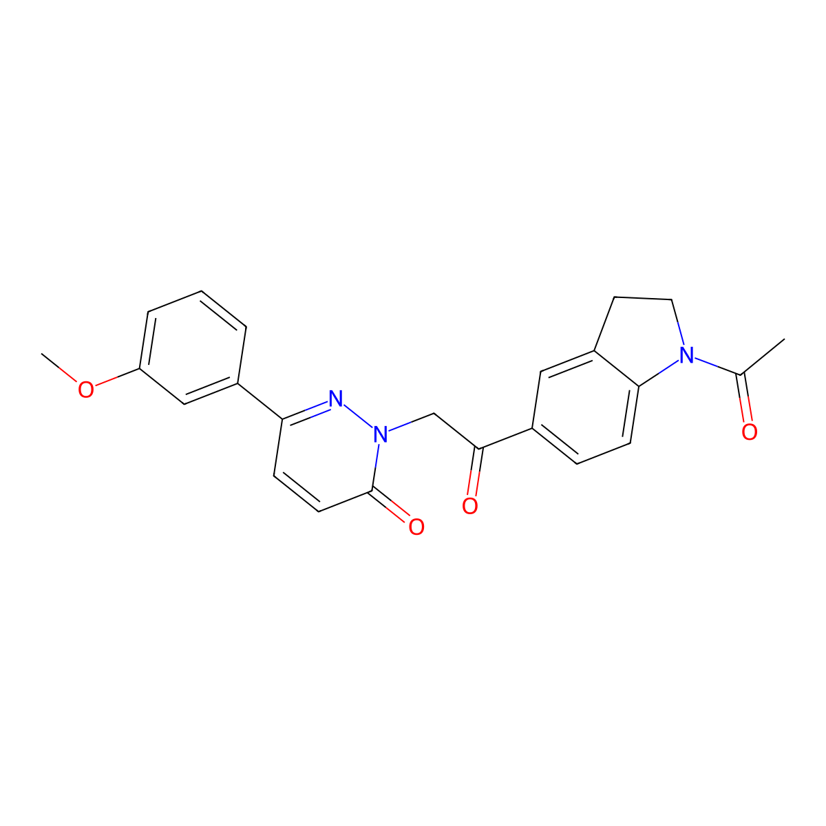 2-[2-(1-acetyl-2,3-dihydro-1H-indol-5-yl)-2-oxoethyl]-6-(3-methoxyphenyl)pyridazin-3(2H)-one molecular structure, CAS 1224156-44-8
