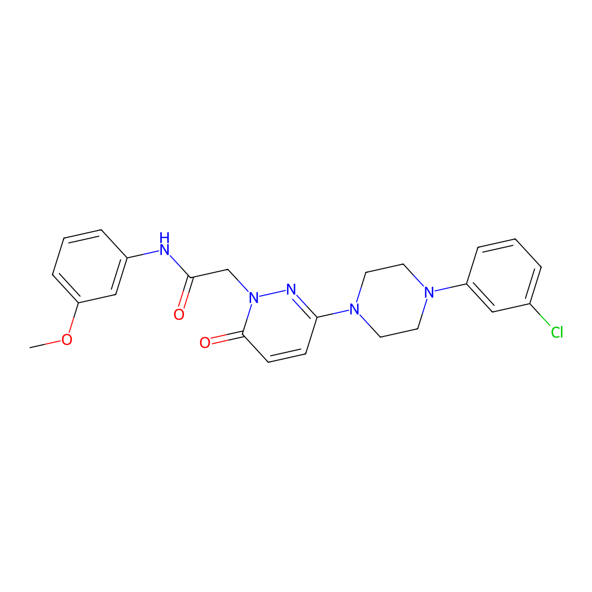 2-{3-[4-(3-chlorophenyl)piperazin-1-yl]-6-oxopyridazin-1(6H)-yl}-N-(3-methoxyphenyl)acetamide molecular structure, CAS 1224156-53-9