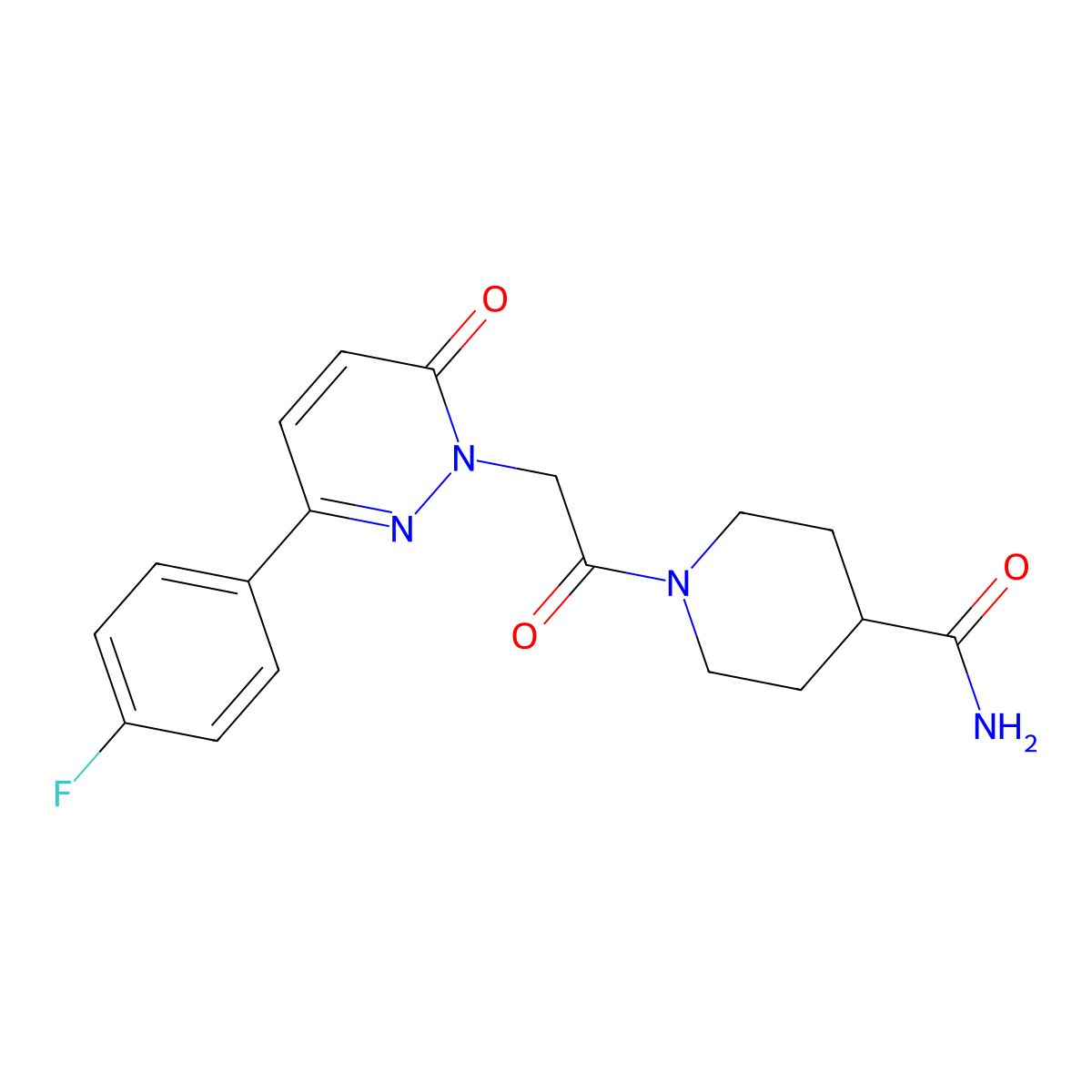 1-{[3-(4-fluorophenyl)-6-oxo-1(6H)-pyridazinyl]acetyl}-4-piperidinecarboxamide molecular structure, CAS 1224156-99-3