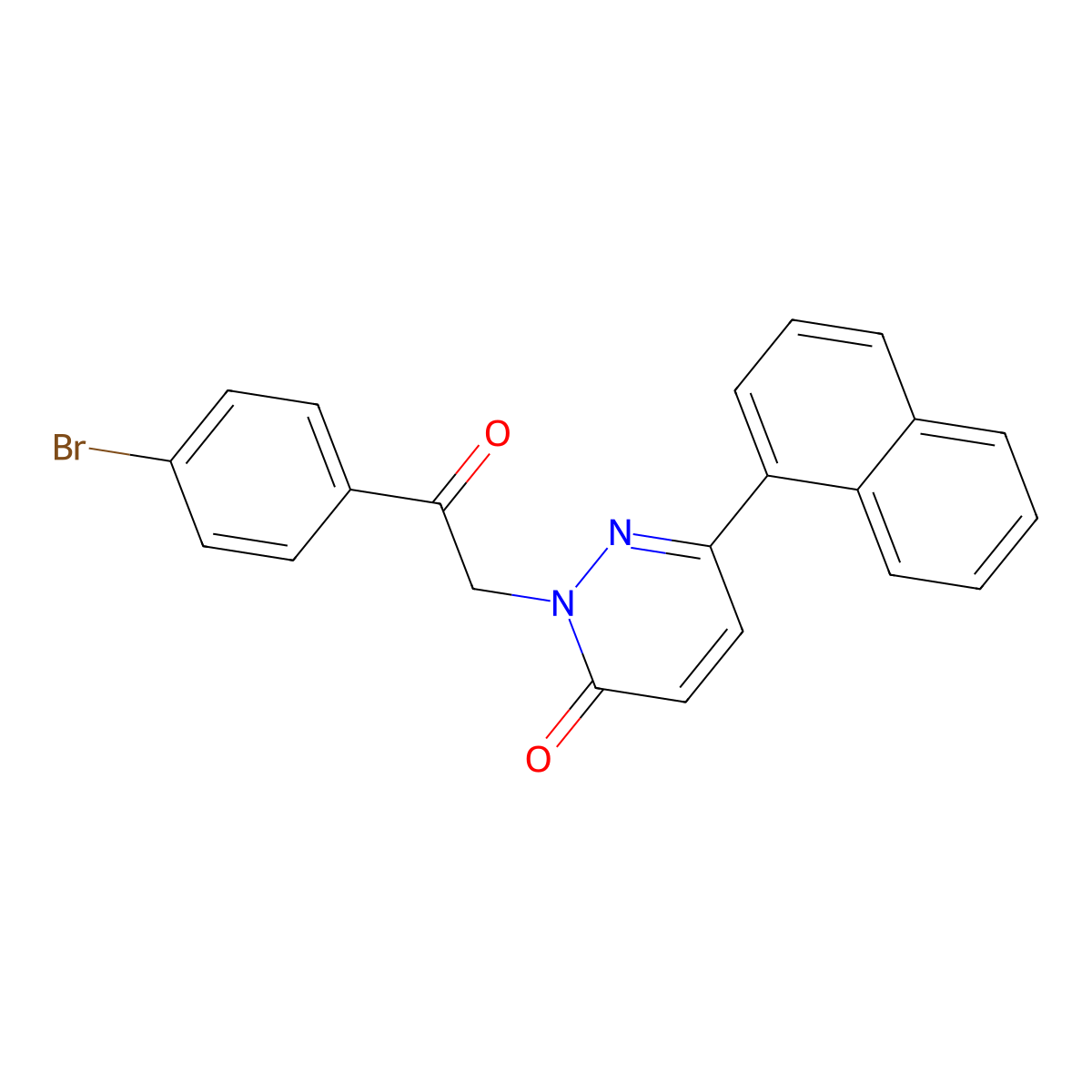 2-[2-(4-bromophenyl)-2-oxoethyl]-6-(naphthalen-1-yl)pyridazin-3(2H)-one molecular structure, CAS 1224159-29-8
