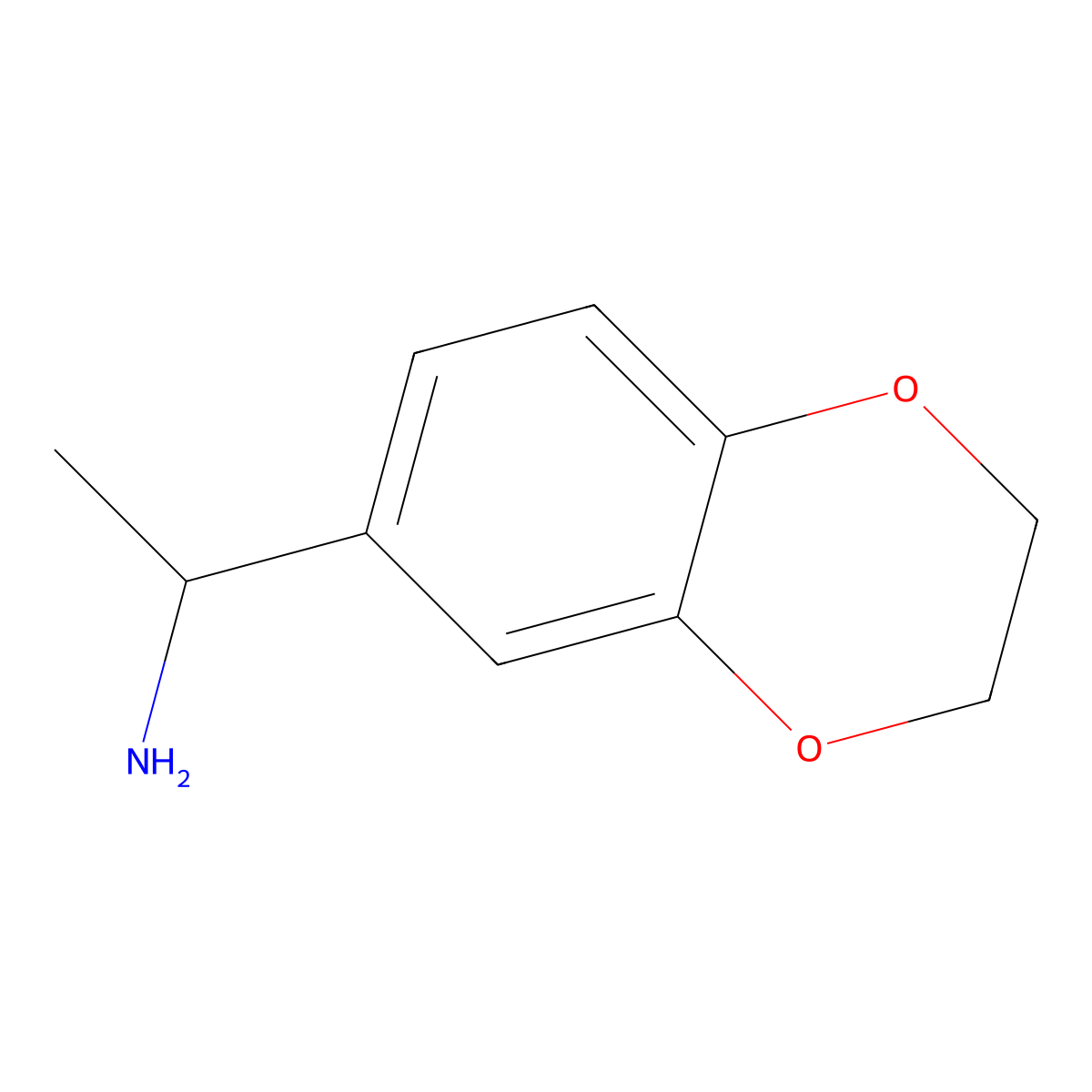 1-(2,3-Dihydro-1,4-benzodioxin-6-yl)ethan-1-amine molecular structure, CAS 122416-41-5