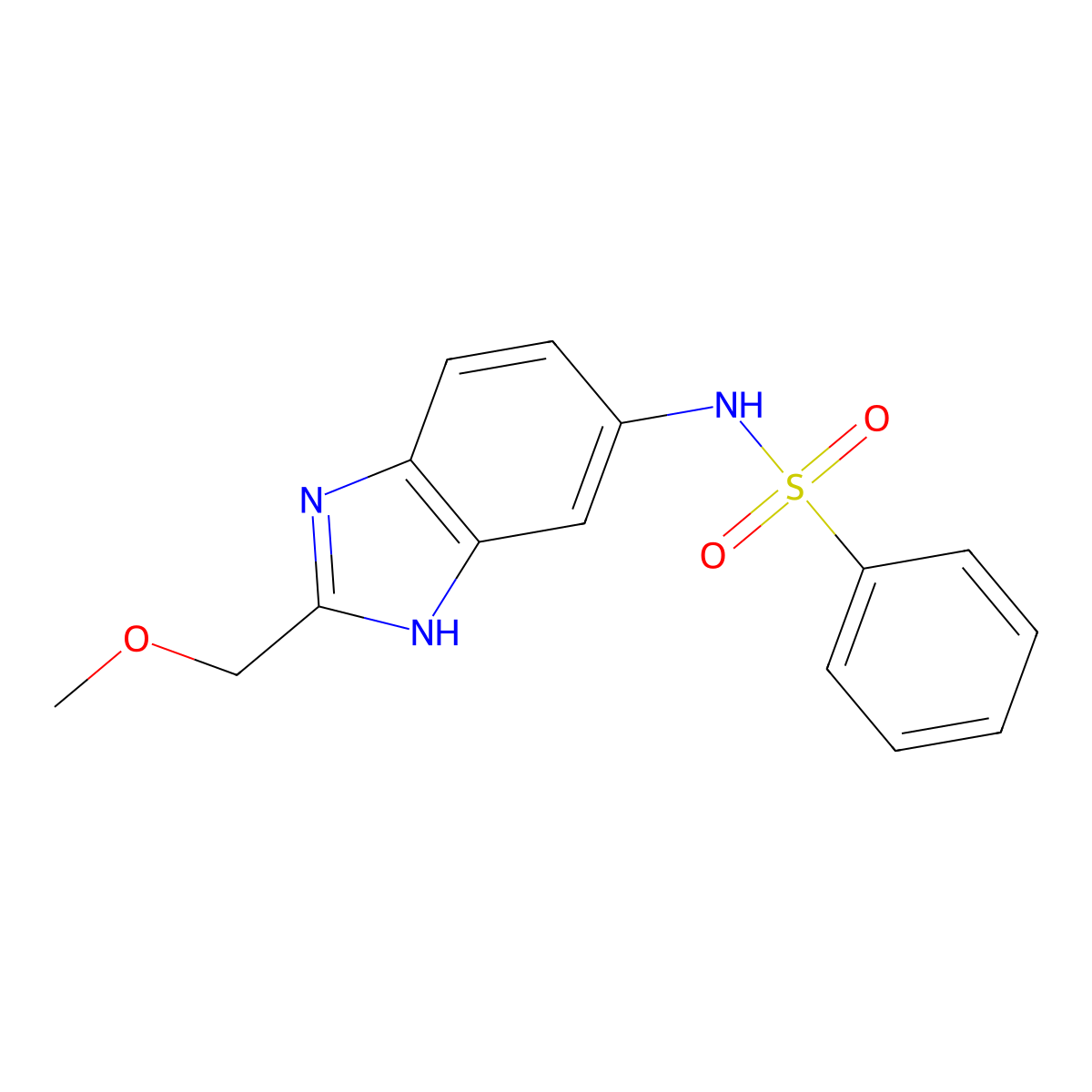 N-[2-(methoxymethyl)-1H-benzimidazol-5-yl]benzenesulfonamide molecular structure, CAS 1224160-28-4