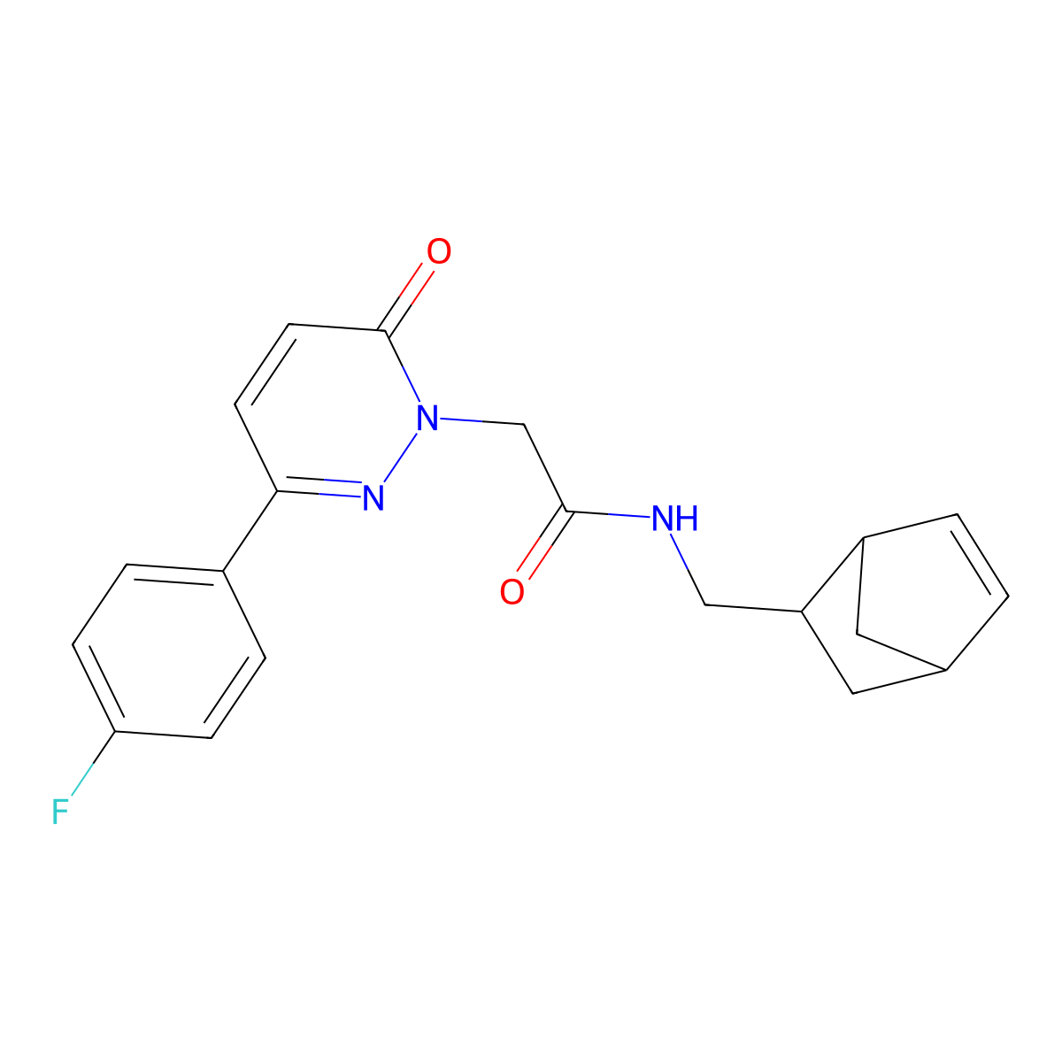 N-(bicyclo[2.2.1]hept-5-en-2-ylmethyl)-2-(3-(4-fluorophenyl)-6-oxopyridazin-1(6H)-yl)acetamide molecular structure, CAS 1224160-43-3