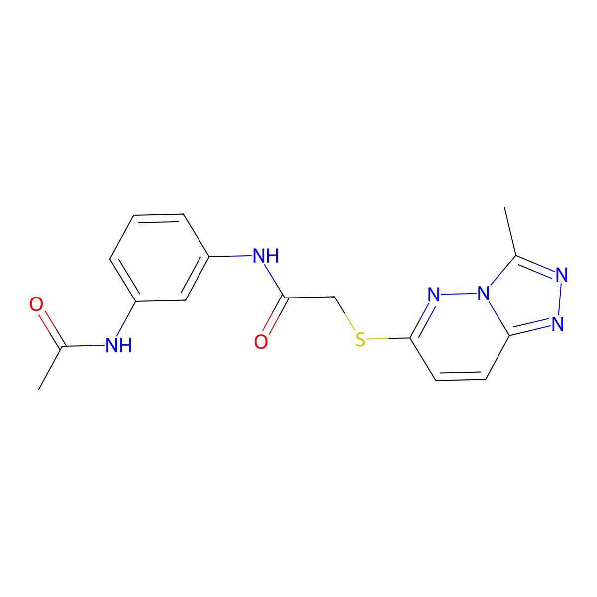 N-[3-(acetylamino)phenyl]-2-[(3-methyl[1,2,4]triazolo[4,3-b]pyridazin-6-yl)sulfanyl]acetamide molecular structure, CAS 1224160-51-3