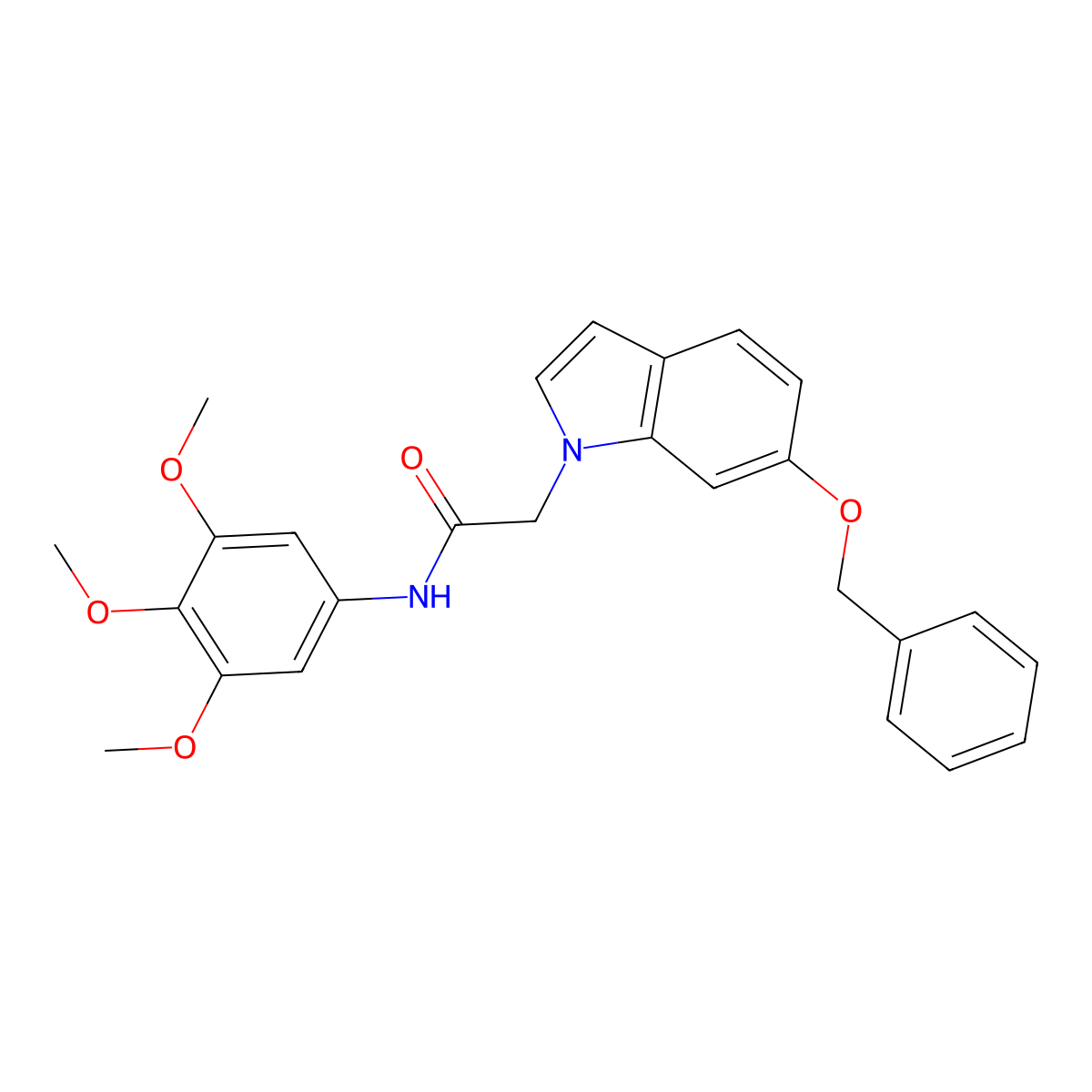 2-[6-(benzyloxy)-1H-indol-1-yl]-N-(3,4,5-trimethoxyphenyl)acetamide molecular structure, CAS 1224160-67-1