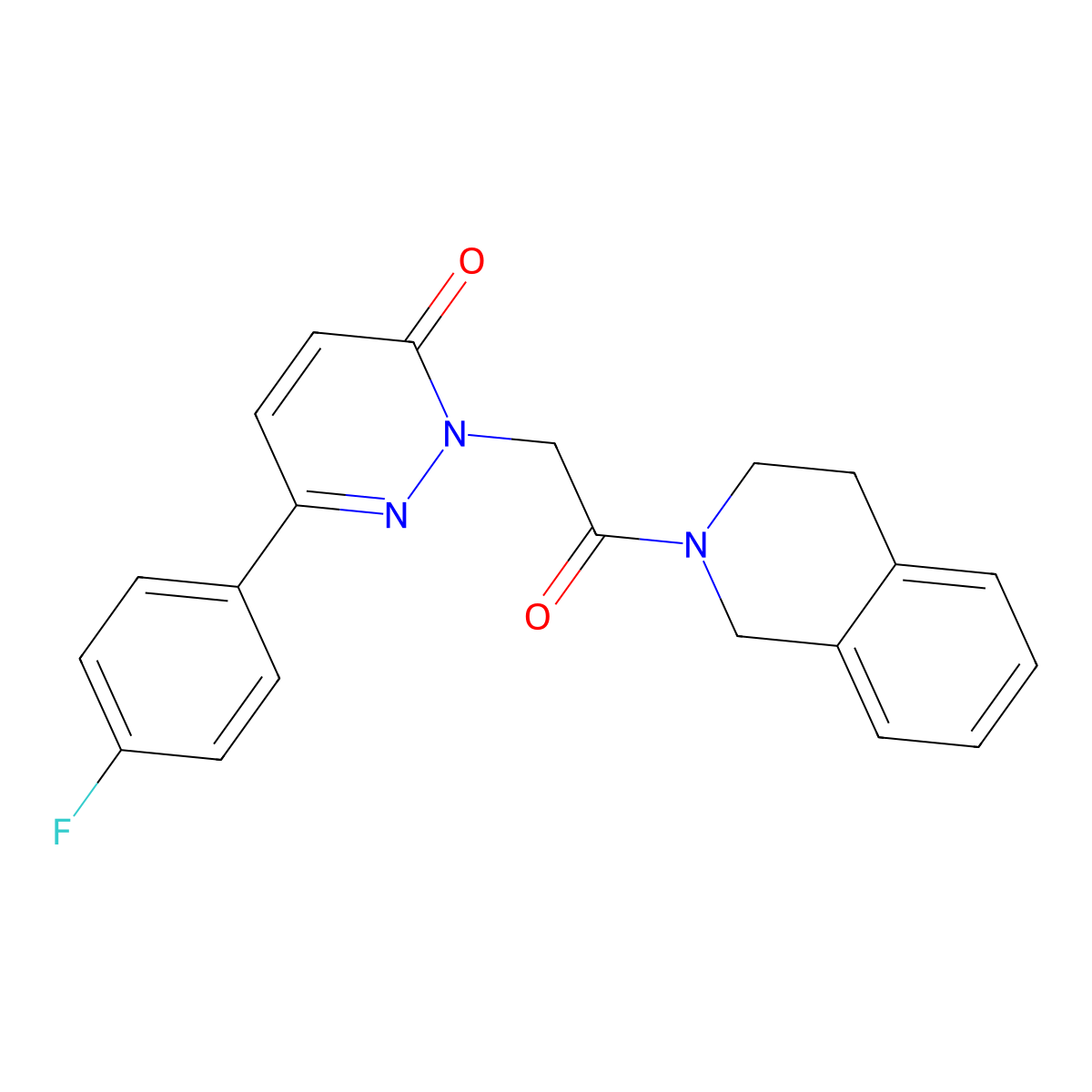 2-[2-(3,4-dihydroisoquinolin-2(1H)-yl)-2-oxoethyl]-6-(4-fluorophenyl)pyridazin-3(2H)-one molecular structure, CAS 1224160-73-9